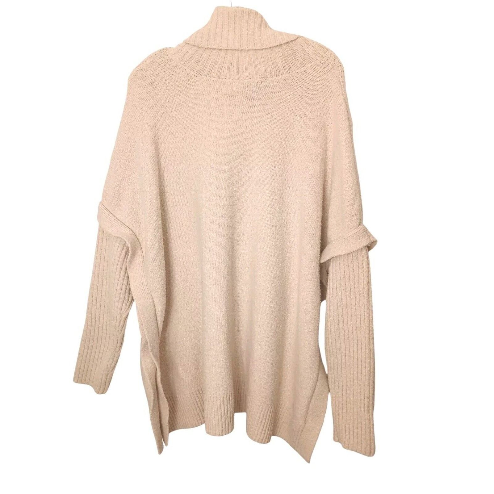 Vera Wang Simply Vera Wang Sweater Sz XXL Beige Chunky Cowl LAGENLOOK Size XXL / US 16-18 / IT 52-54 - 8 Thumbnail