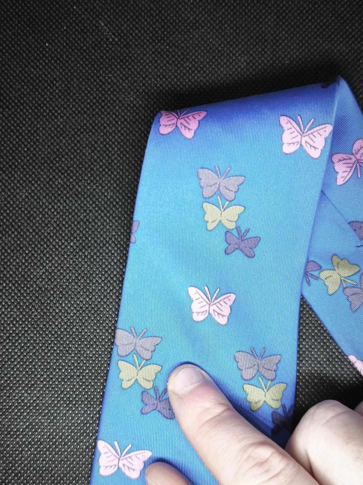 Hermes Hermès Blue Novelty Butterflies Tie Woven 7133 FA France Size ONE SIZE - 5 Thumbnail