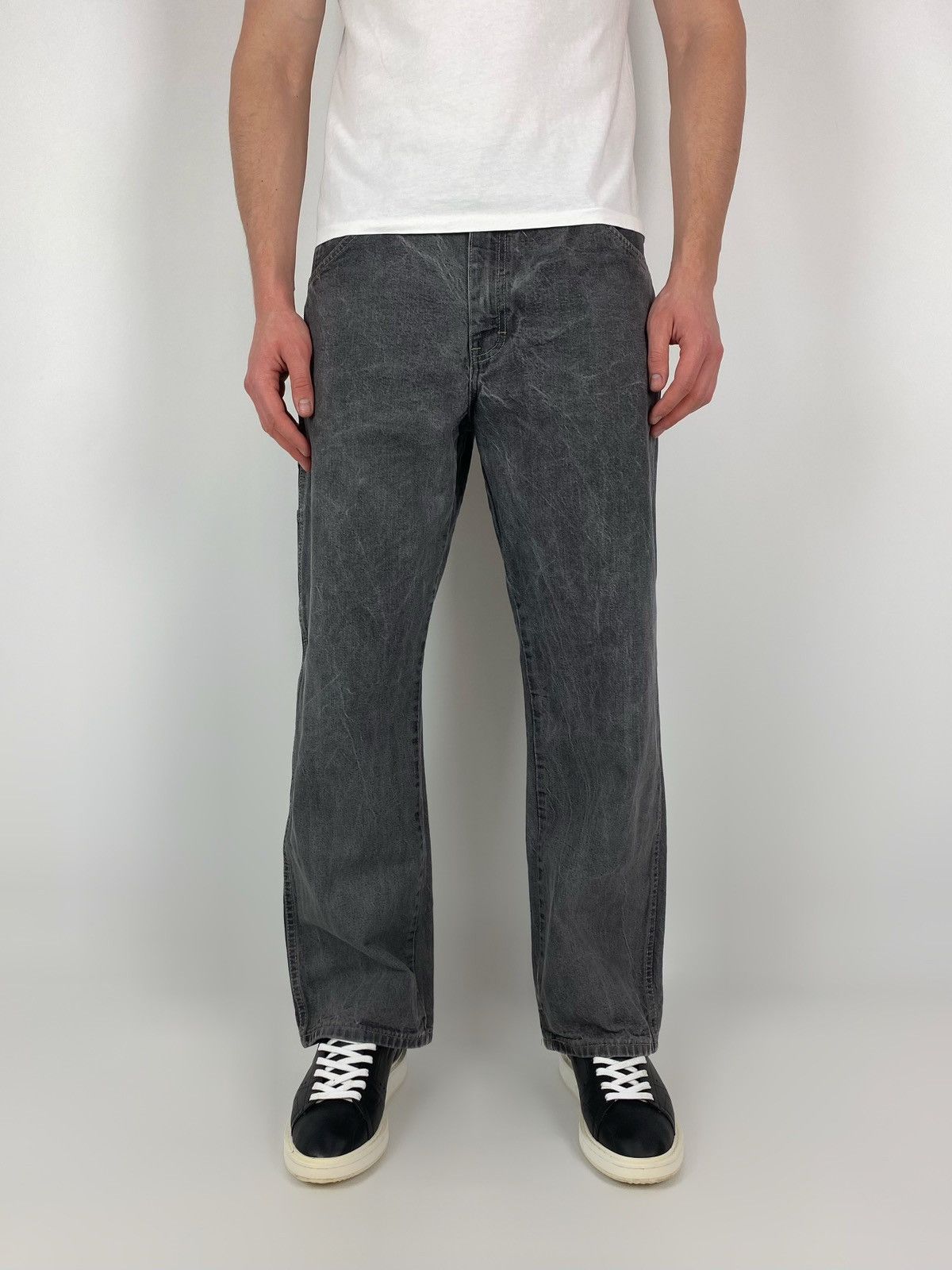 Dickies Dickies Loose Fit Washed Grey Carpenter Denim Pants 34X30 Size US 34 / EU 50 - 1 Thumbnail