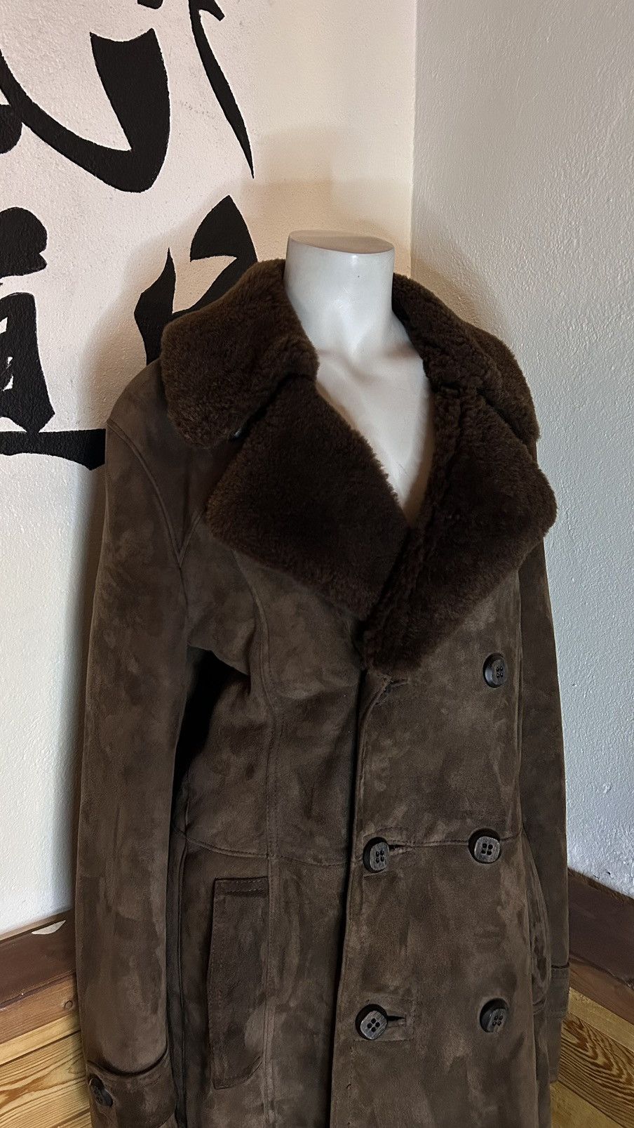 Japanese Brand × Vintage Vintage Scandinavian Warm Suede Double Breasted Long Coat Size US M / EU 48-50 / 2 - 4 Thumbnail