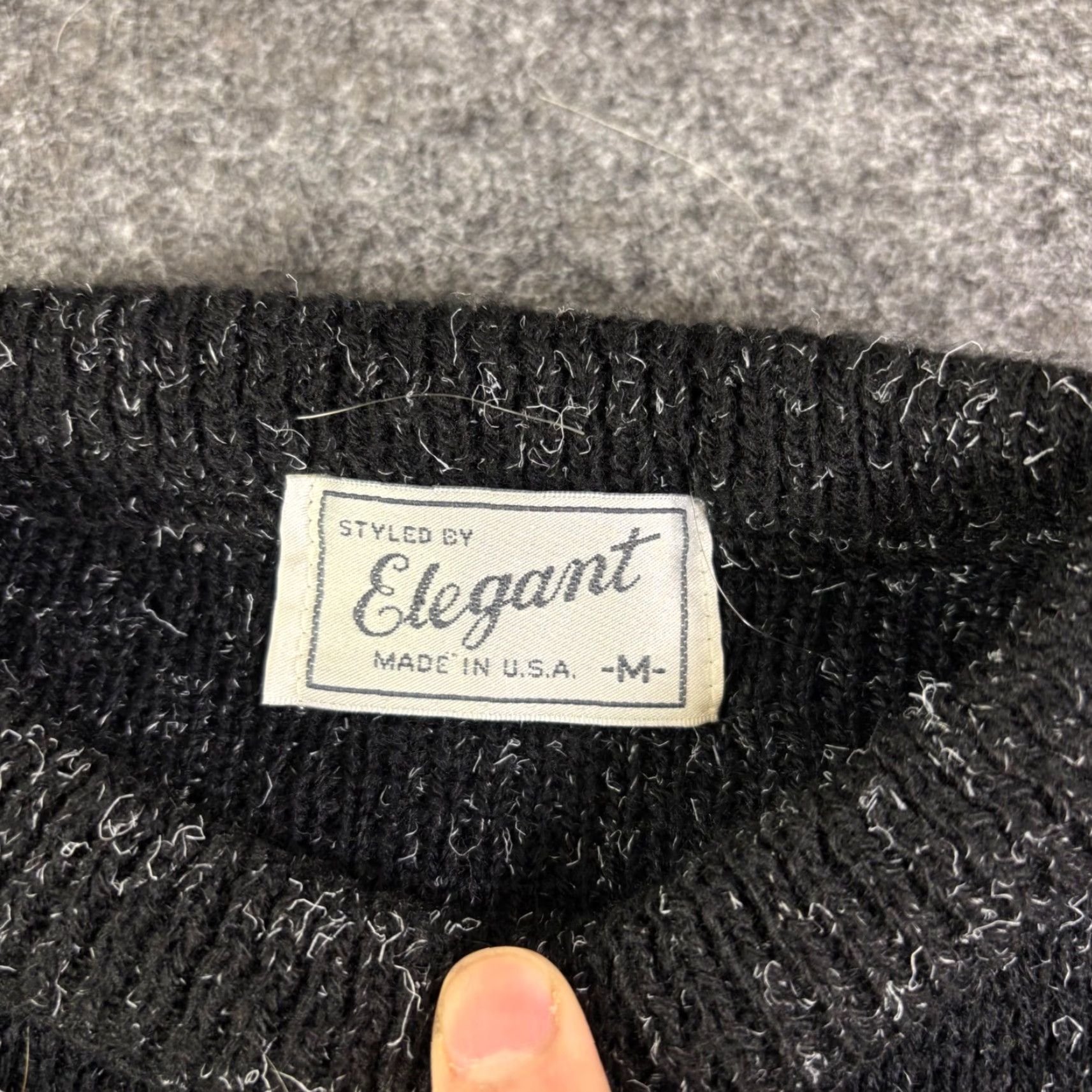Vintage Elegant Women's Knit Sweater Black Blue Brown Fair Isle Pattern M Vintage 90s Crew Neck Long Sleeve Wool Blend Geometric Knit Size M / US 6-8 / IT 42-44 - 5 Thumbnail