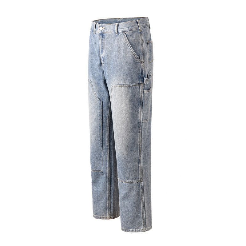 Japanese Brand × Jean High street washed loose patch pocket stitching Zipper jeans Size US 32 / EU 48 - 2 Thumbnail