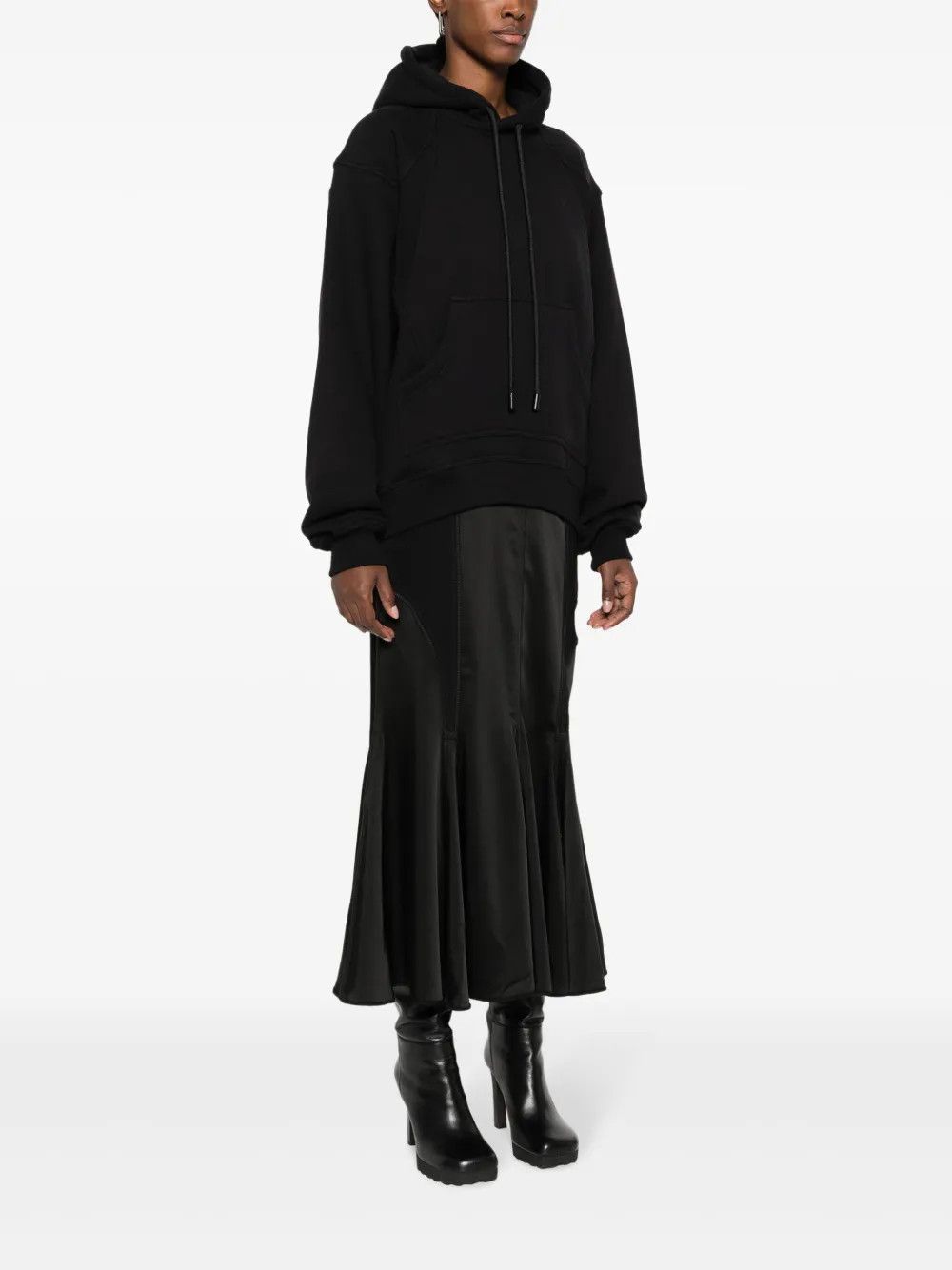 Off-White o1y1125 Hooded Midi Dress in Black Size M / US 6-8 / IT 42-44 - 3 Thumbnail