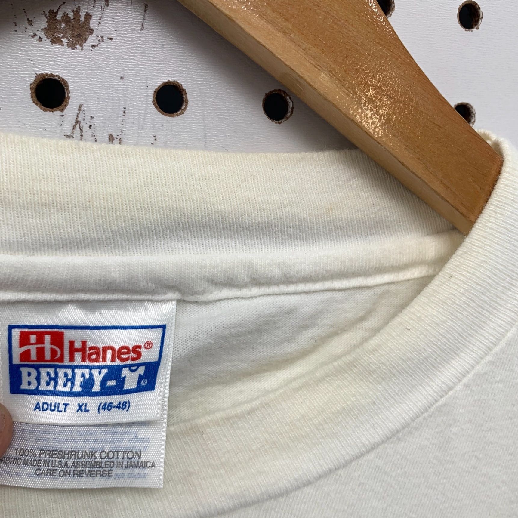 Hanes VINTAGE Kellogg Shirt Mens XL White Embroidered Single Stitch 23.5x27 T-Shirt Crew Neck Short Sleeve Size US XL / EU 56 / 4 - 7 Thumbnail