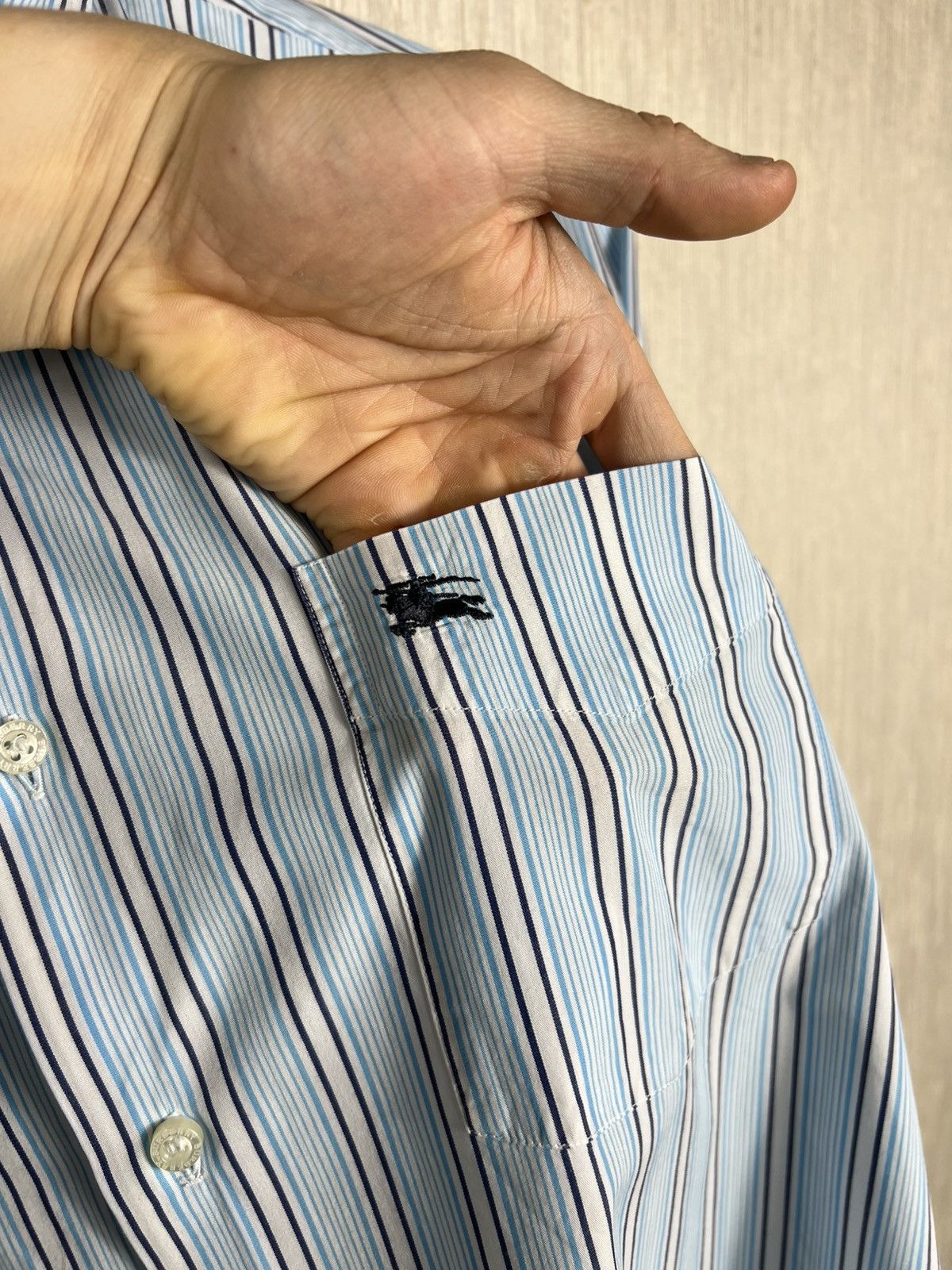 Burberry Vintage Burberry London sussex striped pocket logo shirt Size US XXL / EU 58 / 5 - 7 Thumbnail