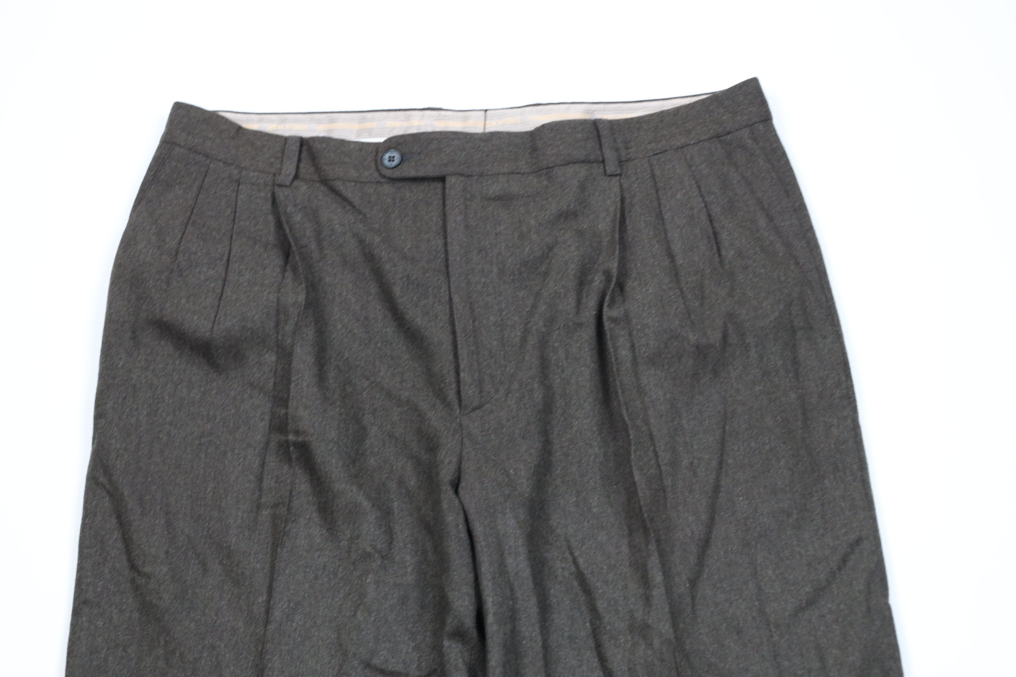 Vintage Vintage 90s Streetwear Cuffed Wide Leg Chino Pants Green Size US 38 / EU 54 - 2 Thumbnail