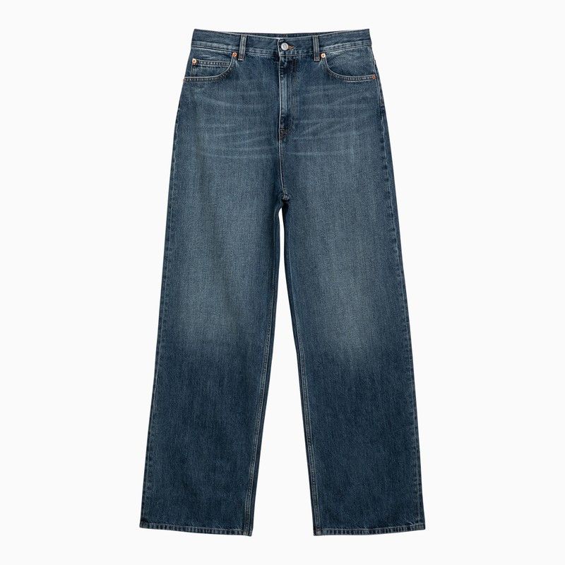 image of Valentino Loose Blue Washed Denim Jeans, Women's (Size 27)