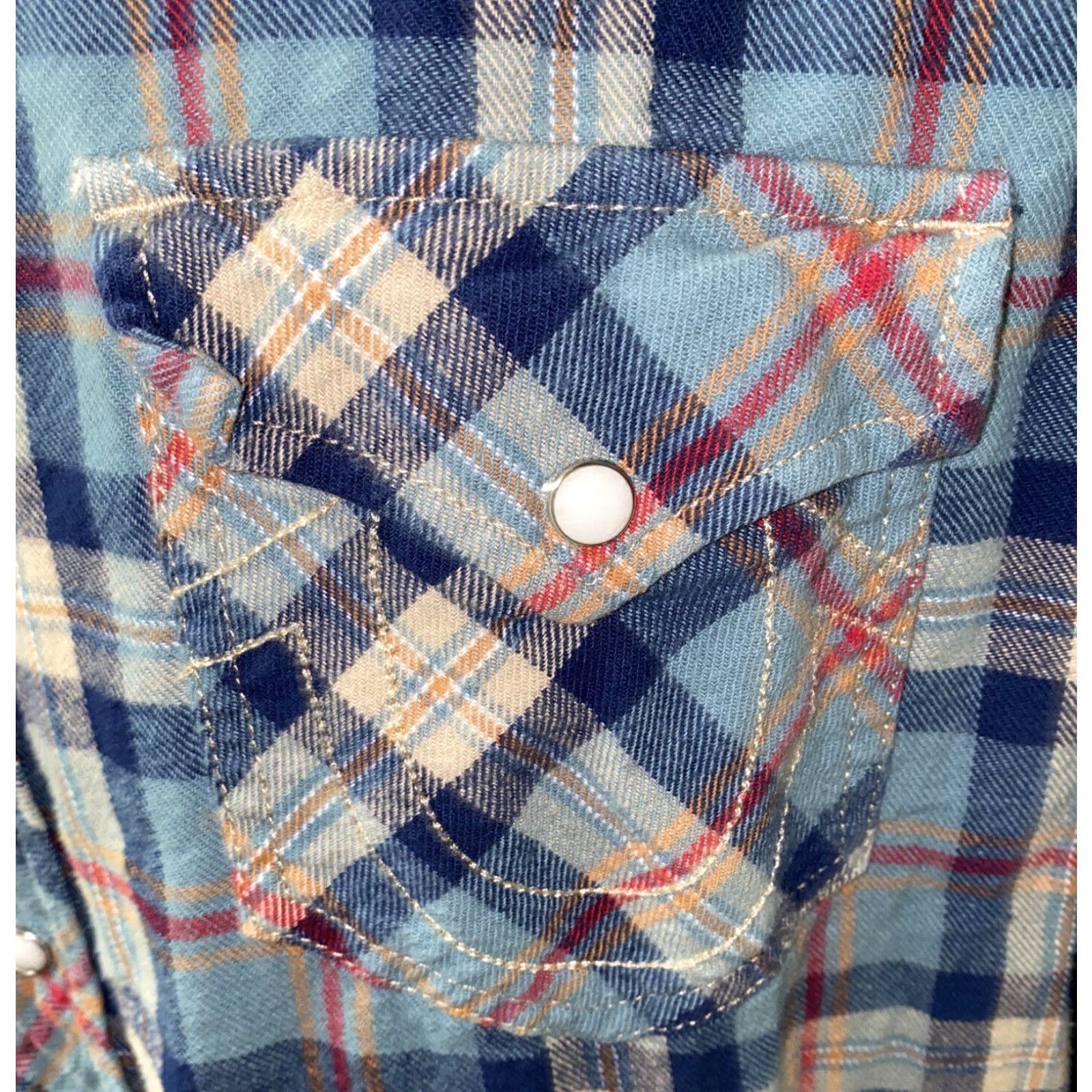 True Religion True Religion Plaid Button-Up Shirt, Long Sleeve, Adult Large, Multicolor, Snap Closure, Mens Size US L / EU 52-54 / 3 - 6 Thumbnail
