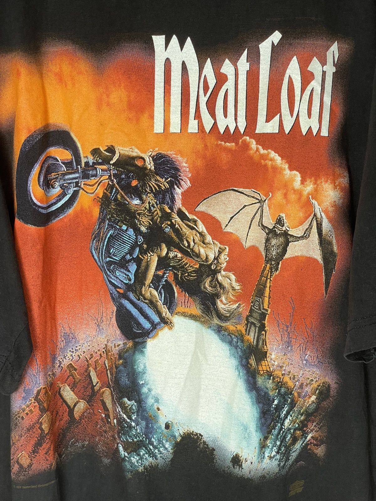 Band Tees × Vintage Vintage Meat Loaf 1993-95 Faded Very Rare Tour T-shirt Size US XL / EU 56 / 4 - 8 Thumbnail
