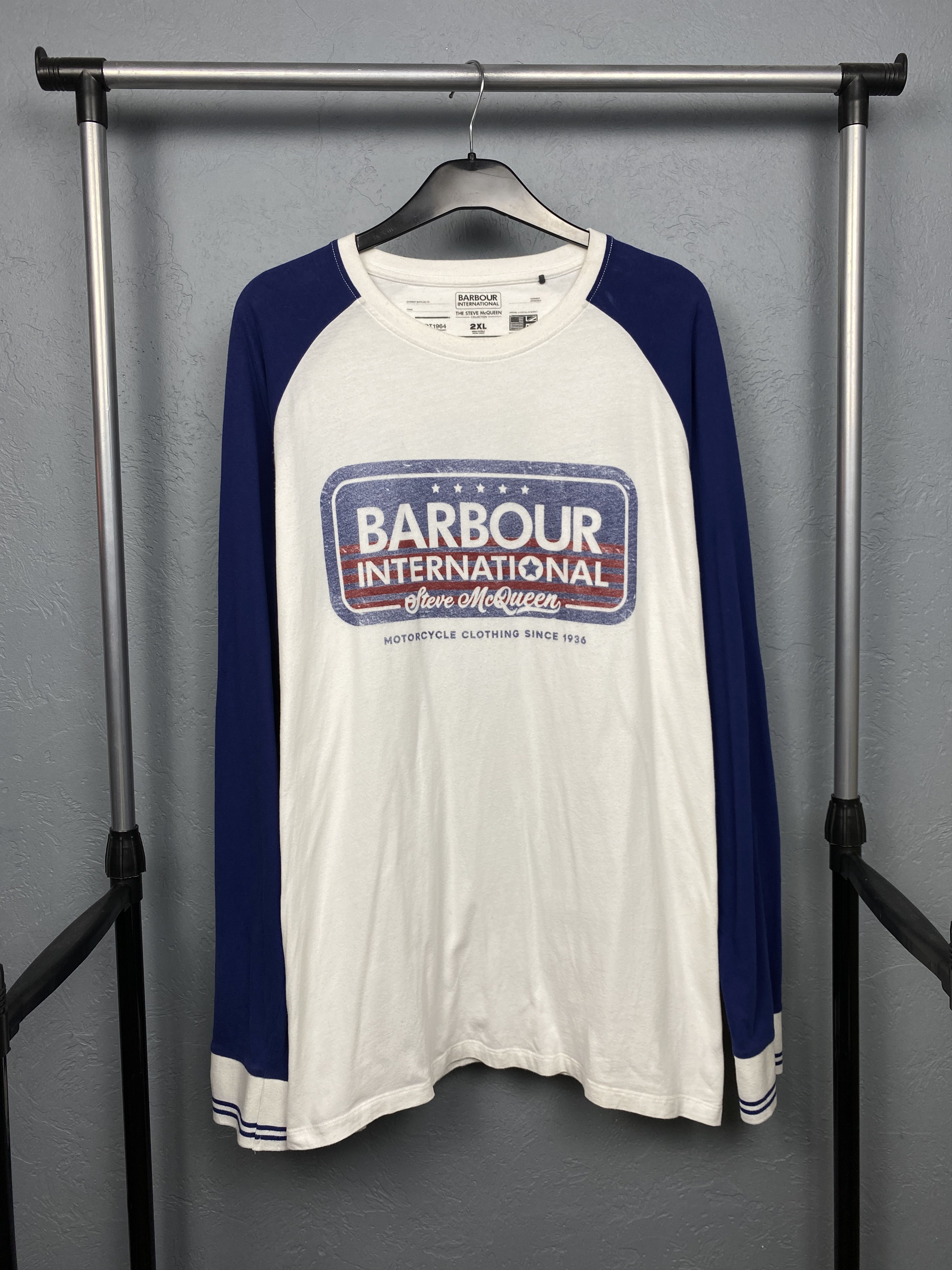 Barbour × Vintage Barbour International Steve McQueen Mens Long Sleeve T-Shirt Size US XXL / EU 58 / 5 - 1 Thumbnail