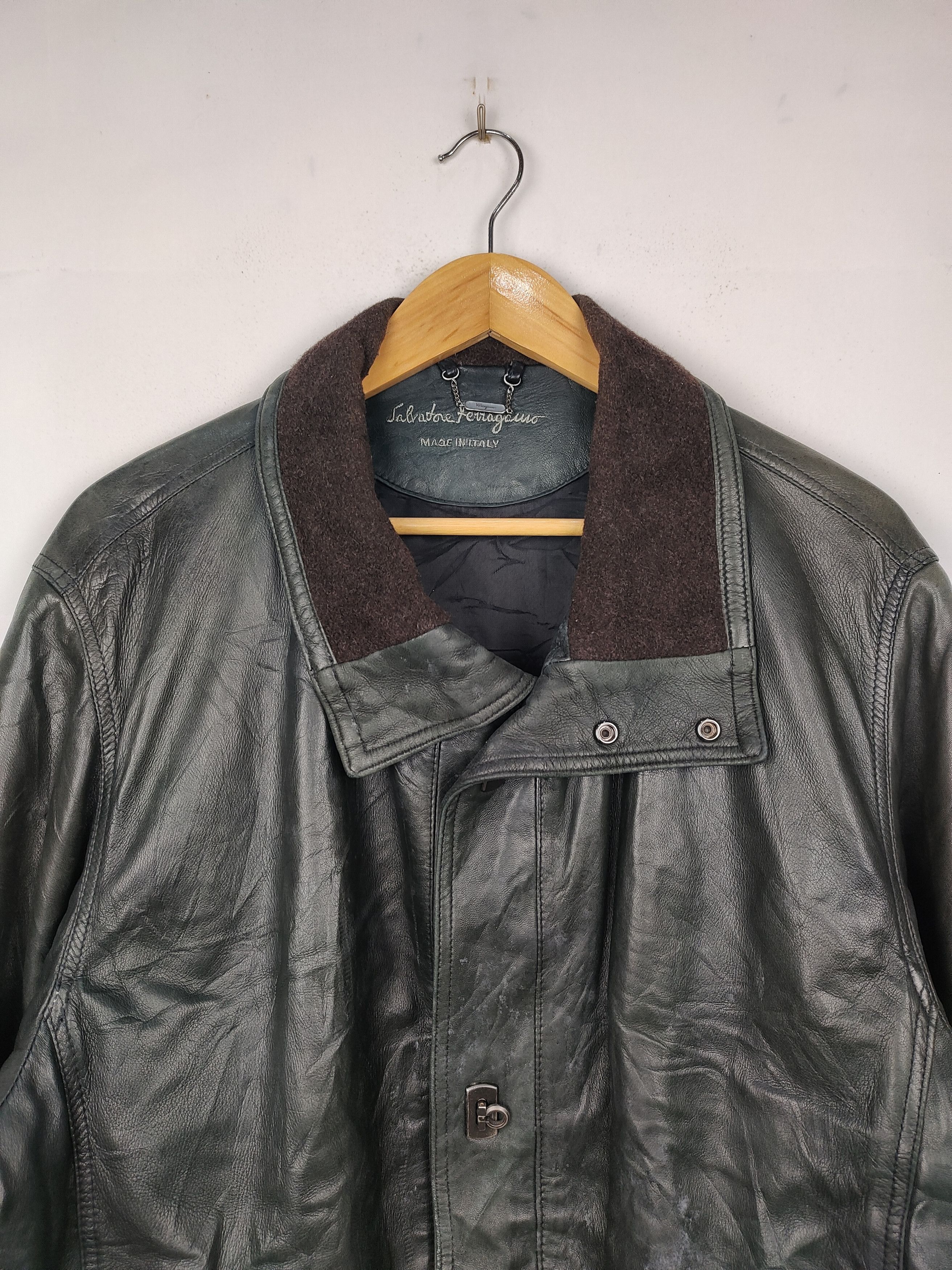 Salvatore Ferragamo vintage Salvatore Ferragamo leather coat Jacket Size US M / EU 48-50 / 2 - 2 Thumbnail