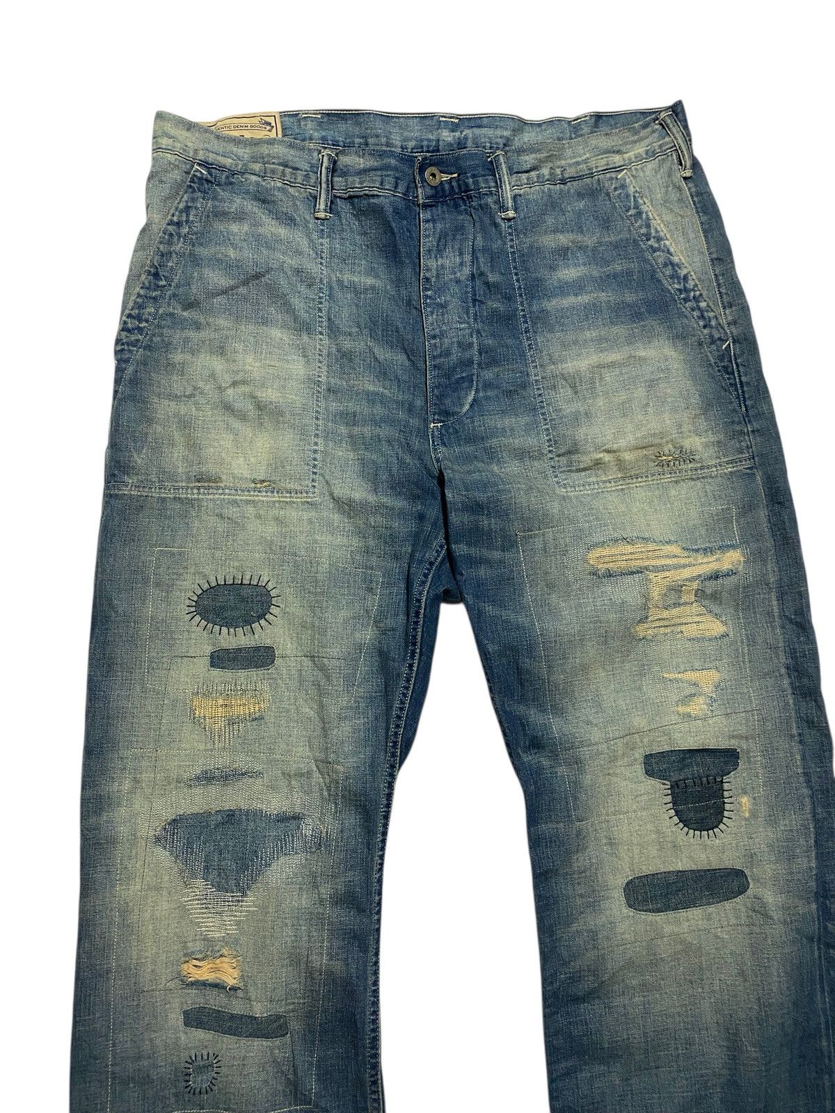 RRL Ralph Lauren Polo Ralph Lauren Patchwork Denim Pants Size US 39 - 2 Thumbnail