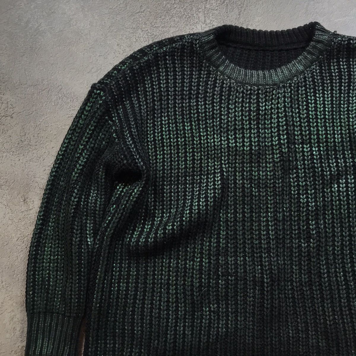 Vintage Vintage Y2K Ribbed Knit Sweater Crocodile Texture Streetwear Size L / US 10 / IT 46 - 3 Thumbnail