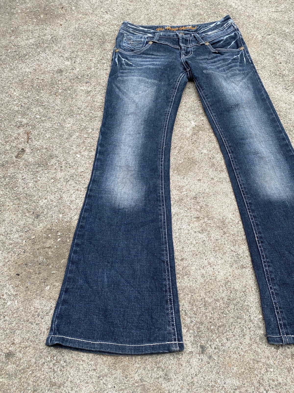 Japanese Brand × Le Grande Bleu (L.G.B.) × Tornado Mart 2000s - Sky Bombers Faded Blue Low Rise Flare Denim Size US 28 / EU 44 - 2 Thumbnail