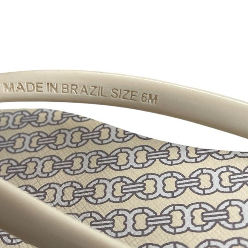 Tory Burch Tory Burch Rubber Flip Flop Sandal 6M White Geometric Beach Size US 6 / IT 36 - 6 Thumbnail