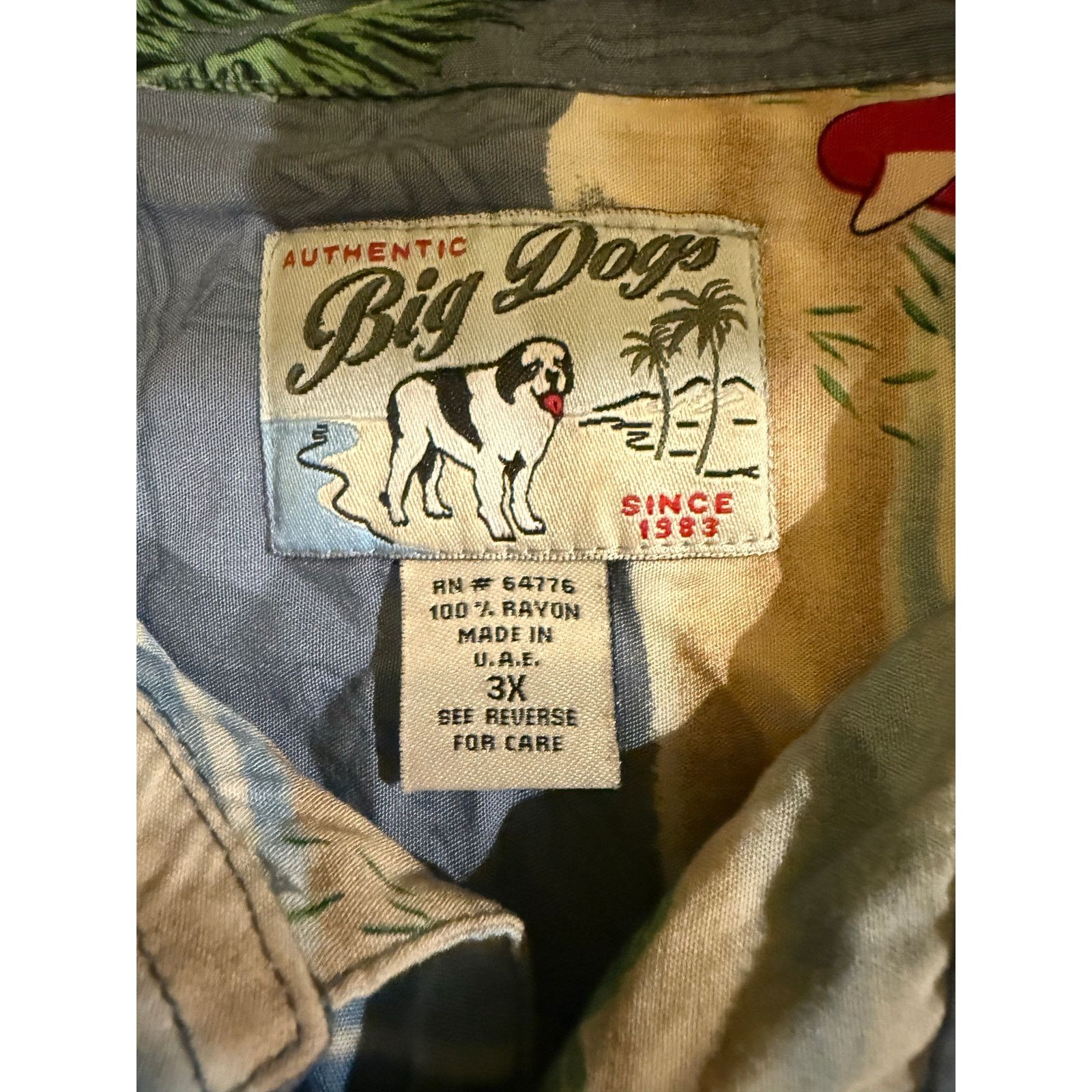 Big Dogs Vintage Big Dog Hawaiian Shirt Made in USA – Size 3X Size US XXL / EU 58 / 5 - 2 Thumbnail