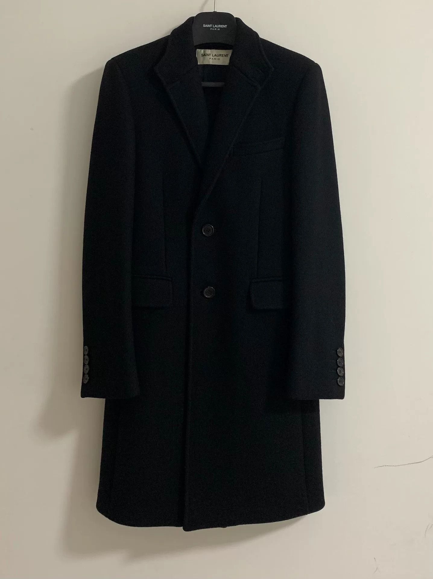 Saint Laurent Paris Saint Laurent Black Leather Chesterfield Coat Size US S / EU 44-46 / 1 - 1 Thumbnail