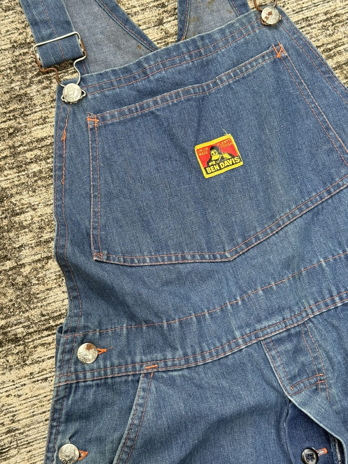 Ben Davis Vintage 1960s–Early 1970s Ben Davis Selvedge Denim Overalls Size US 30 / EU 46 - 5 Thumbnail