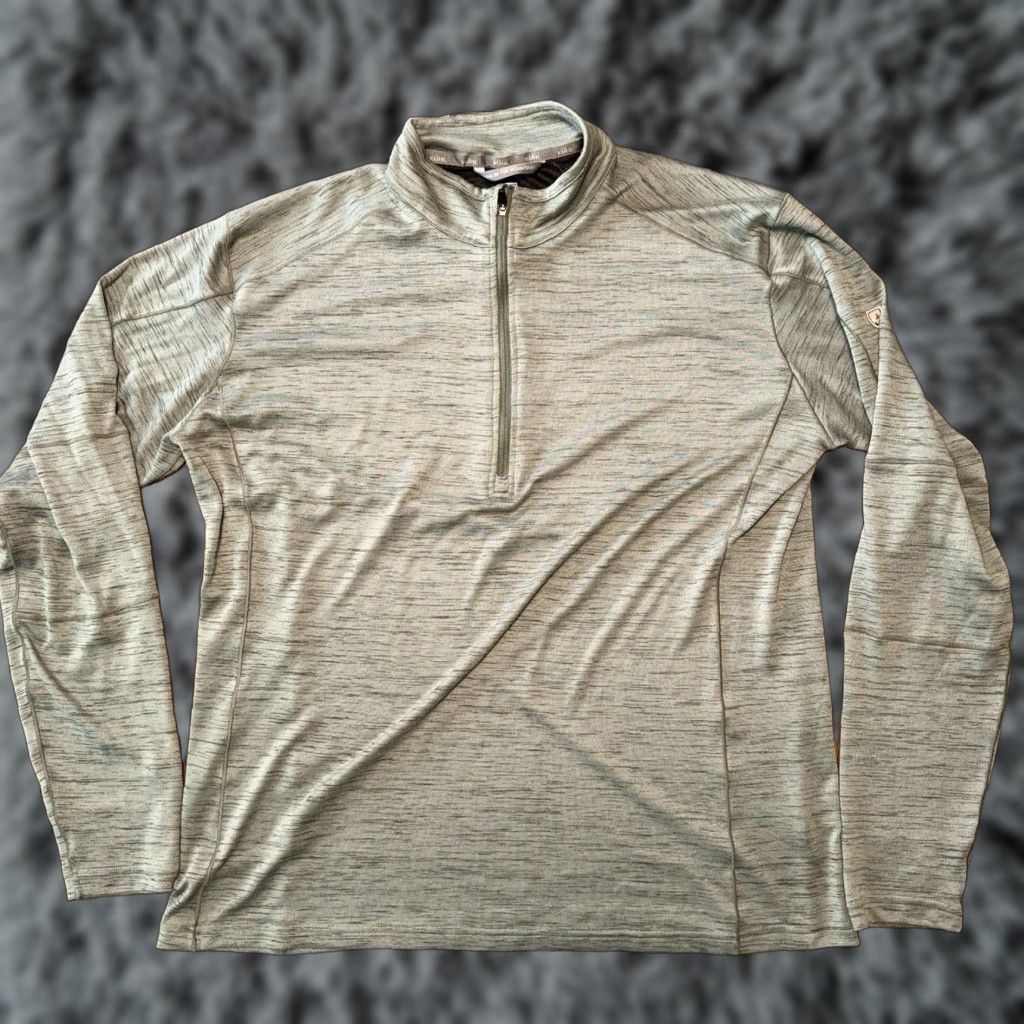 Vintage Kuhl Mens XXL Pullover Performance 1/4 Zip Sweater Green Thumbholes Shirt Mens (Outdoor, Hiking) Size US XXL / EU 58 / 5 - 1 Thumbnail