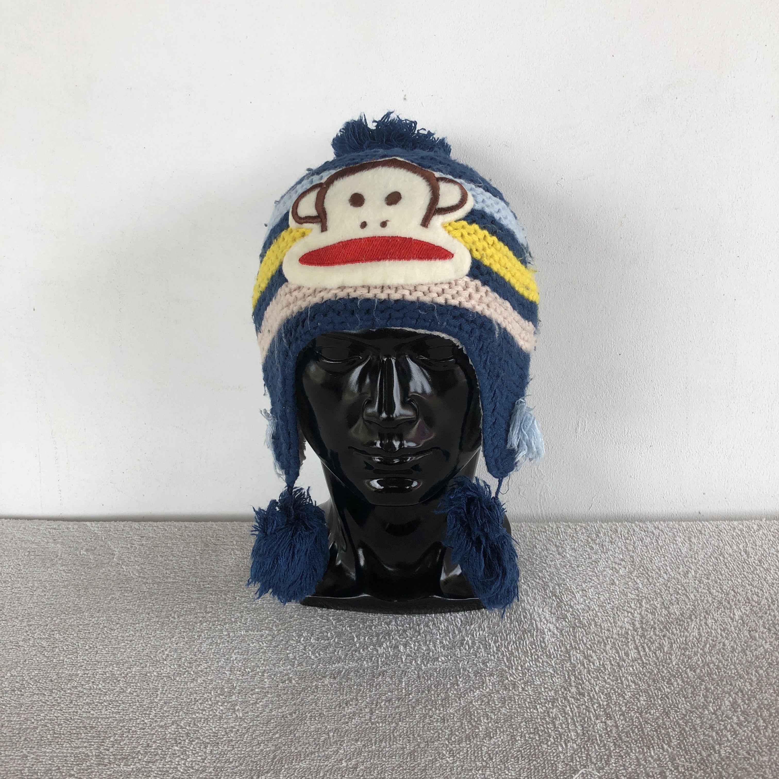 Japanese Brand × Other Vintage Y2K Paul Frank Earflap Beanie Knit Snow Caps Hats Size ONE SIZE - 1 Thumbnail