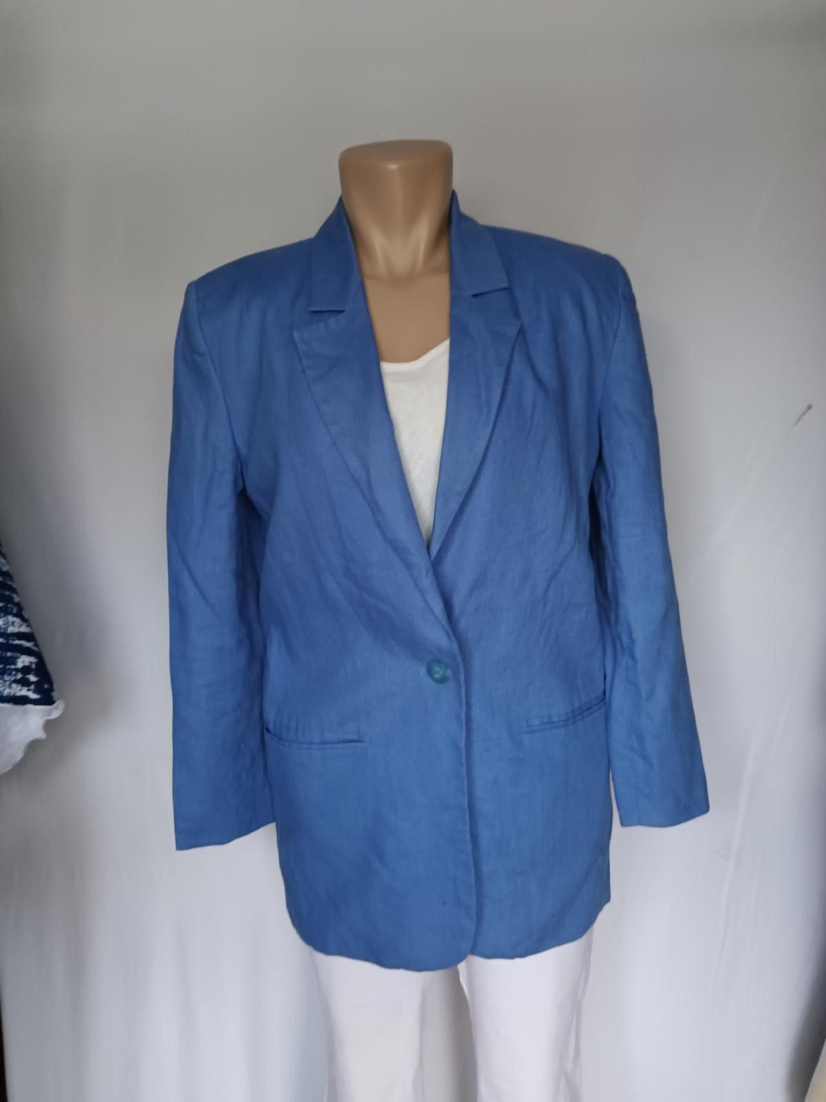 Designer Amanda Smith Petites Pure Linen Blazer Size S / US 4 / IT 40 - 2 Thumbnail