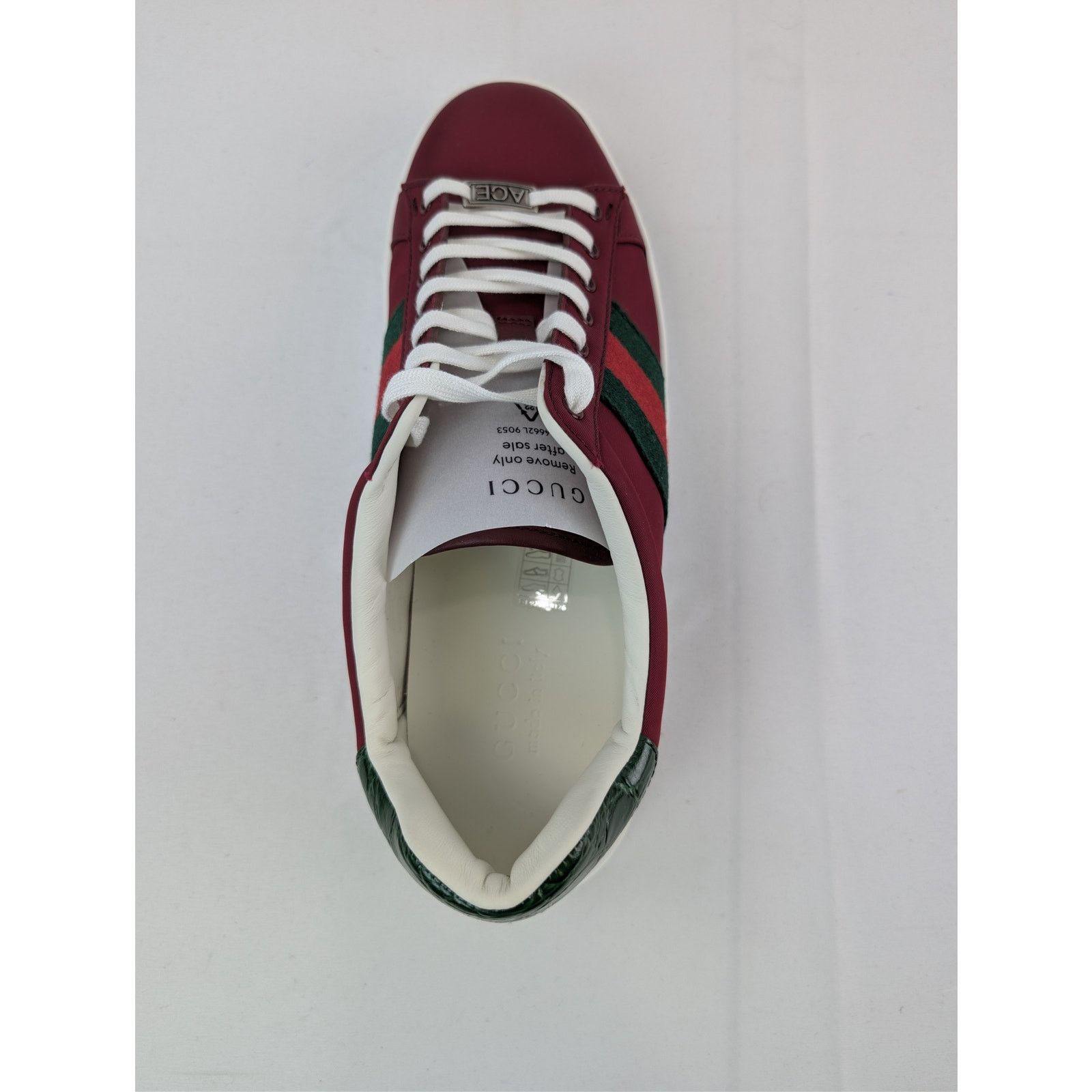 Gucci o1rshd1 Ace leather-trimmed sneakers in Red Size US 9.5 / EU 42-43 - 17 Thumbnail