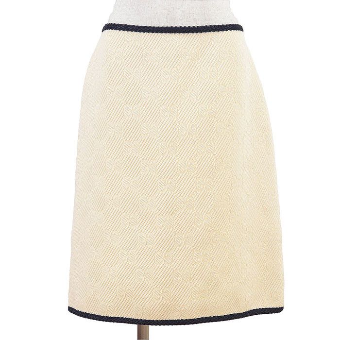 Gucci Gucci Gucci GG Logo Monogram Wool Silk Skirt Others Skirts 577898 DUTY FREE for USA Size ONE SIZE - 1 Thumbnail