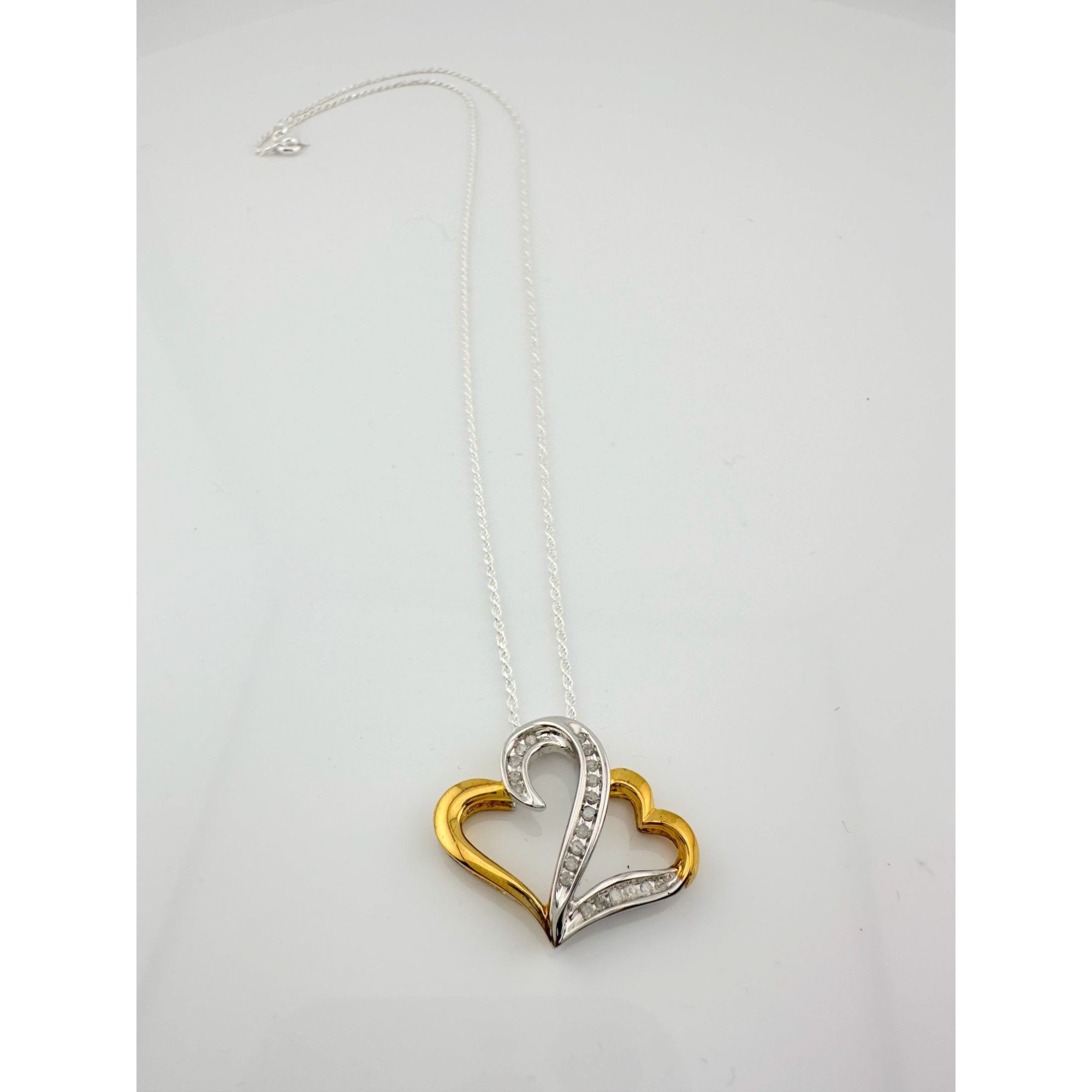 Other Two Hearts as One 1/4 Carat Natural Diamond Necklace Size ONE SIZE - 5 Thumbnail