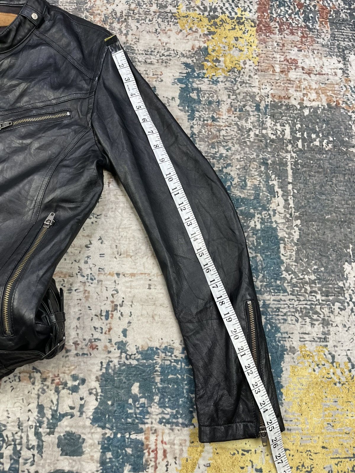 JACKROSE Jackrose Black Leather Half Belted Rider Jacket Size US S / EU 44-46 / 1 - 10 Thumbnail