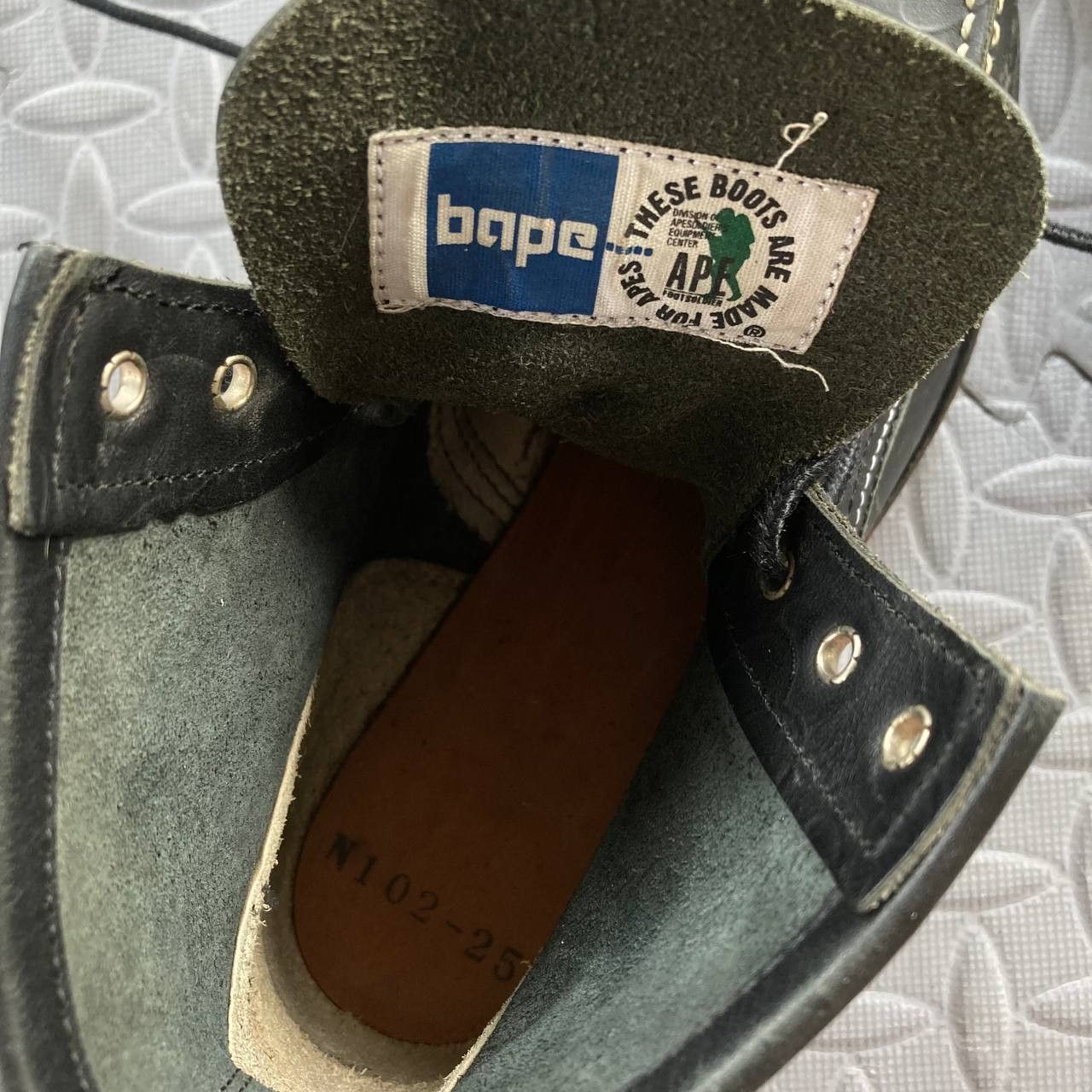 Bape 2009 Simple Soldier Black Camo Leather Boots Size US 7.5 / EU 40-41 - 12 Thumbnail