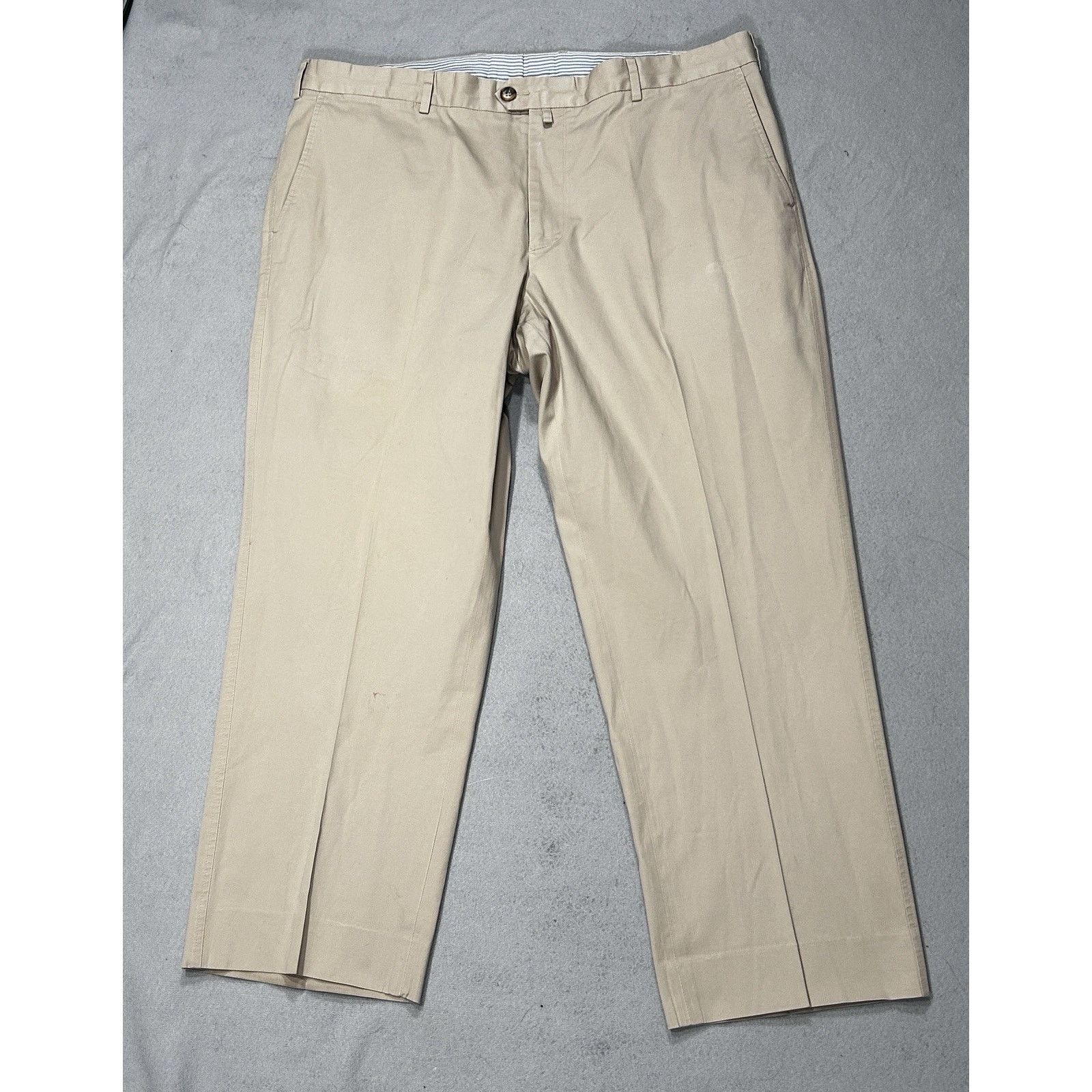 Faconnable Falconnable Flat Front Light Khaki Cotton Pants Size US 40 / EU 56 - 1 Thumbnail