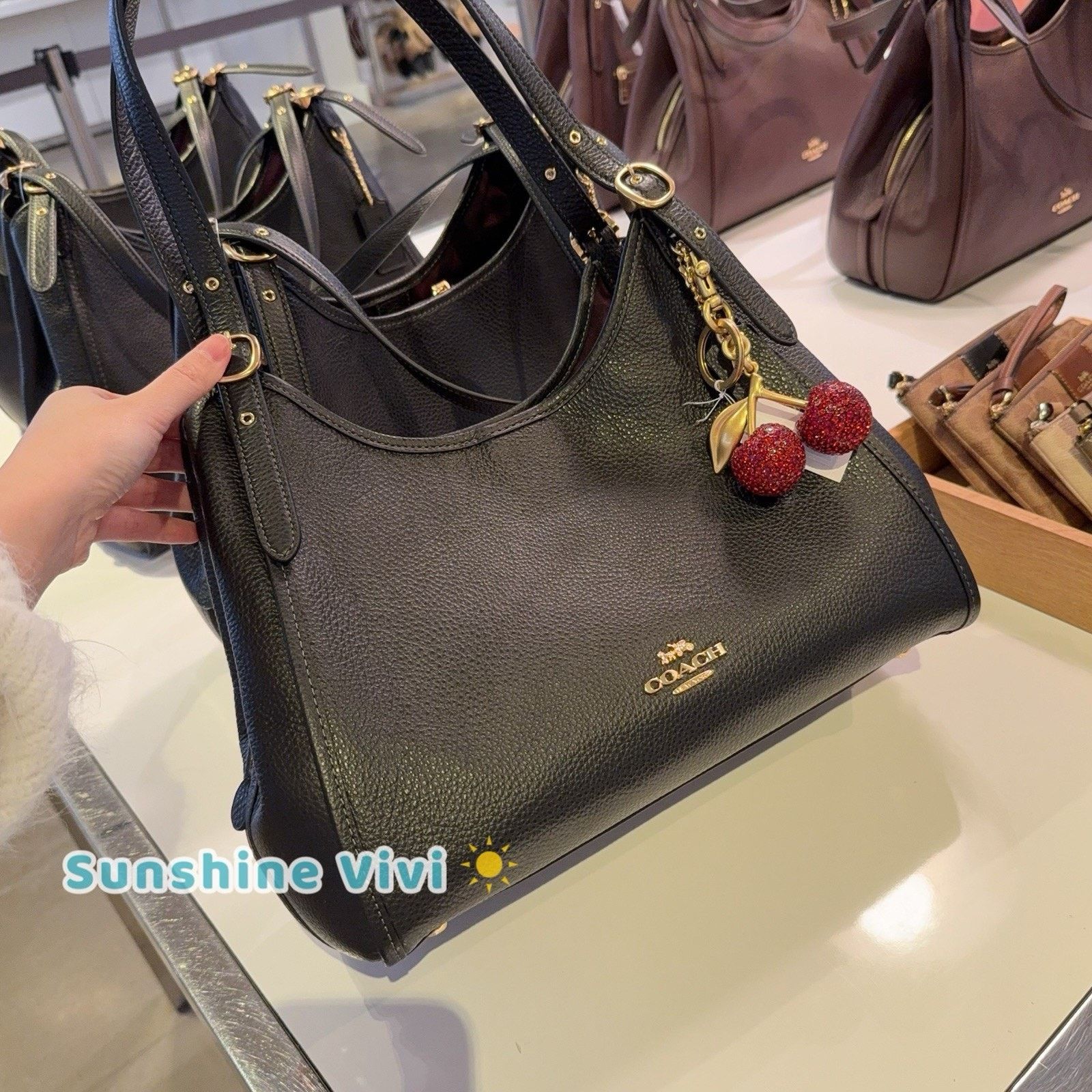Coach NWT Bundle Coach Crystal Cherry Charm CCD32 & CAQ86 Erin Bag Size ONE SIZE - 2 Thumbnail