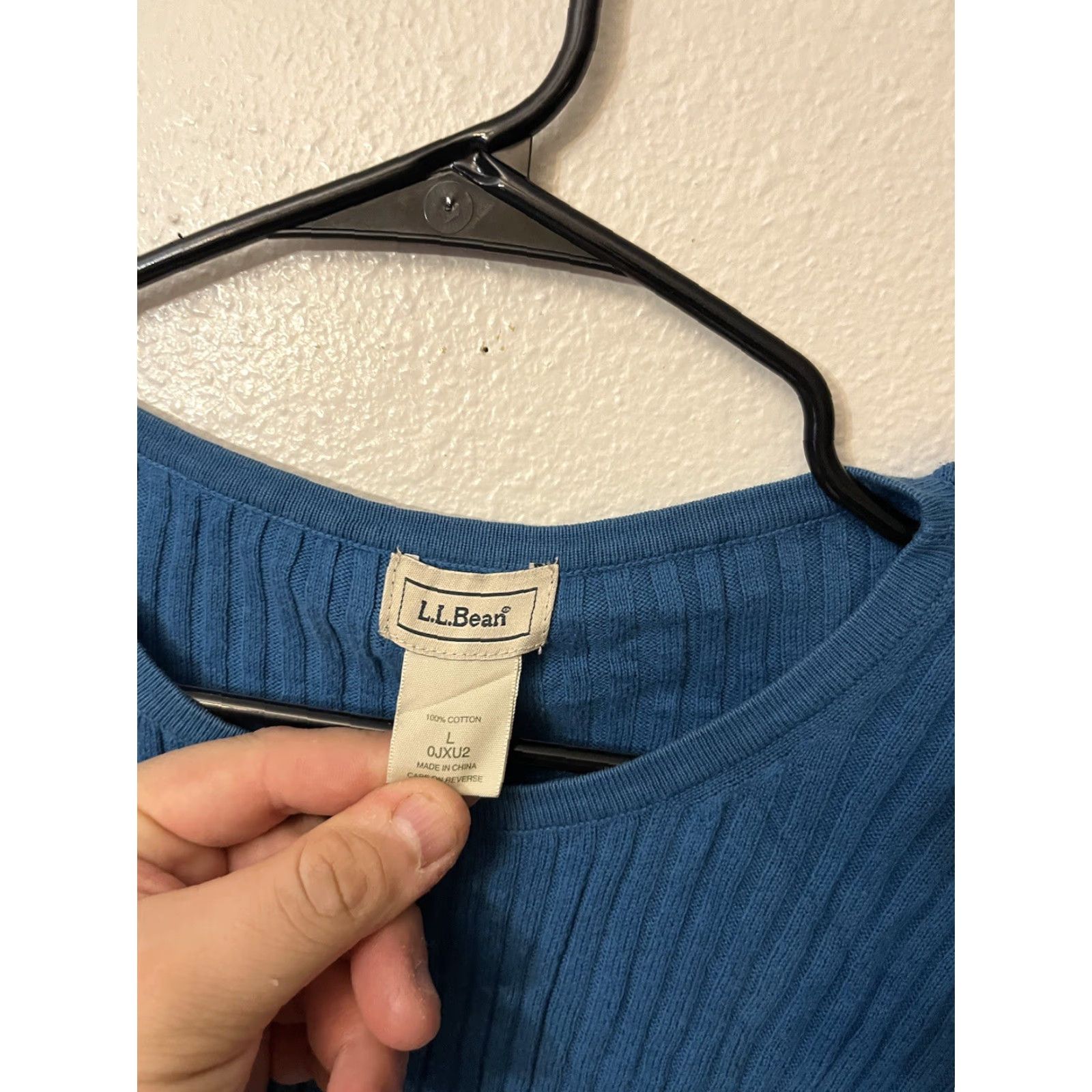 Vintage VINTAGE L.L. Bean Sweater Blue Ribbed Round Neck Women’s Size Large 90s Size L / US 10 / IT 46 - 2 Thumbnail