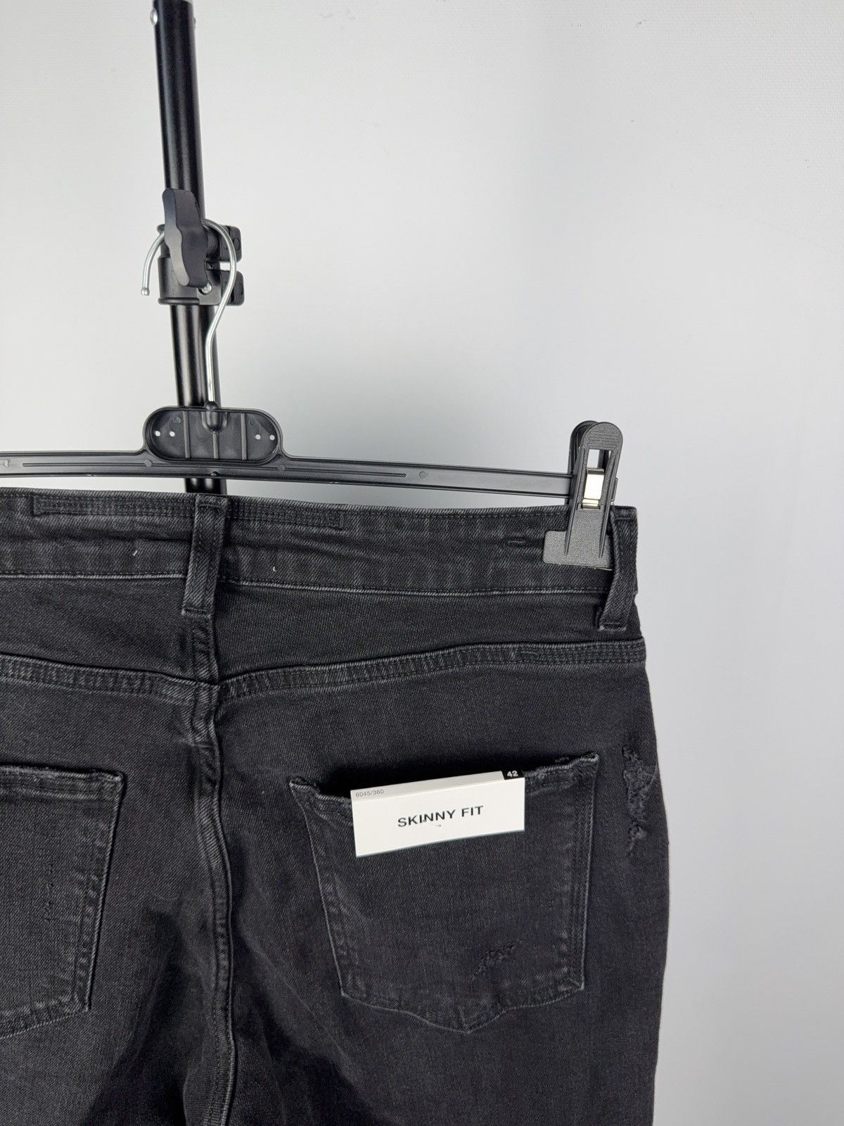 Designer × Zara ZARA Distressed Skinny Jeans Washed Black Denim Size 30" / US 8 / IT 44 - 5 Thumbnail