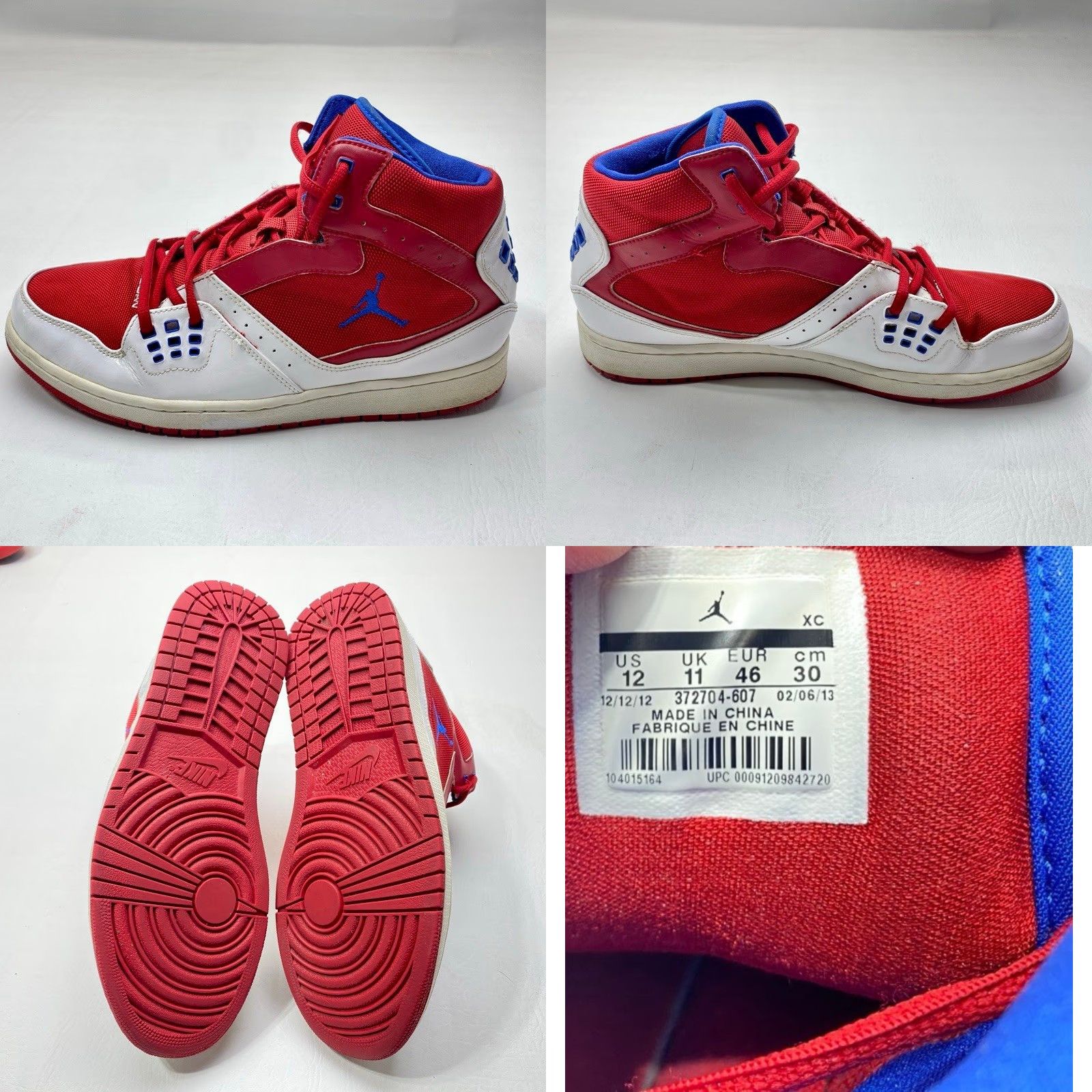 Jordan Brand Nike Air Jordan 1 Flight 23 372704-607 High Top Shoes Mens Size 12 Red White Size US L / EU 52-54 / 3 - 8 Thumbnail