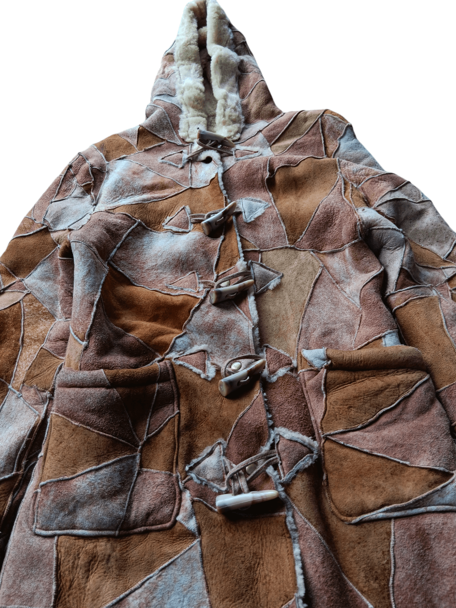 Japanese Brand × Le Grande Bleu (L.G.B.) Peace & love shep skin suede leather patchwork jacket Size M / US 6-8 / IT 42-44 - 6 Thumbnail