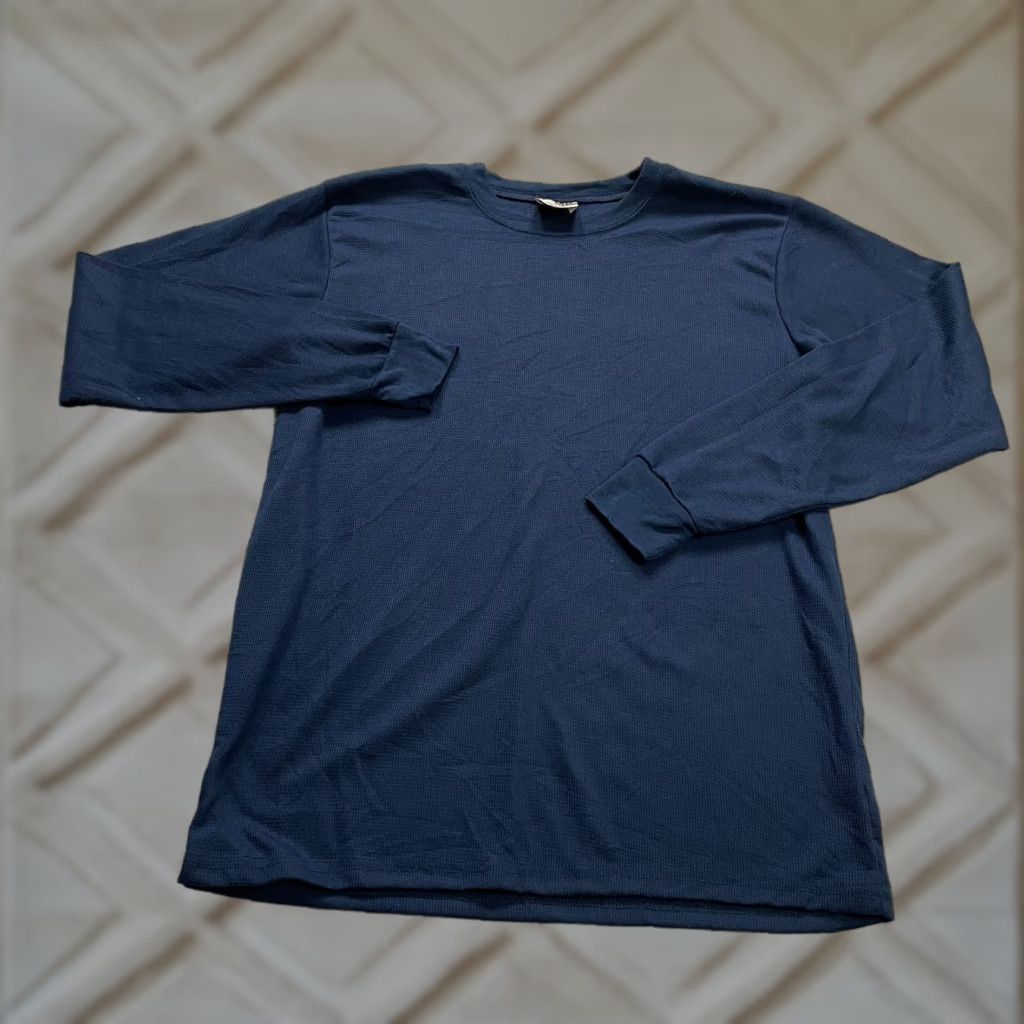 Rails Open Trails Basic Tee T-Shirt Mens L Navy Blue Crew Neck Long Sleeve Active Size US L / EU 52-54 / 3 - 1 Thumbnail