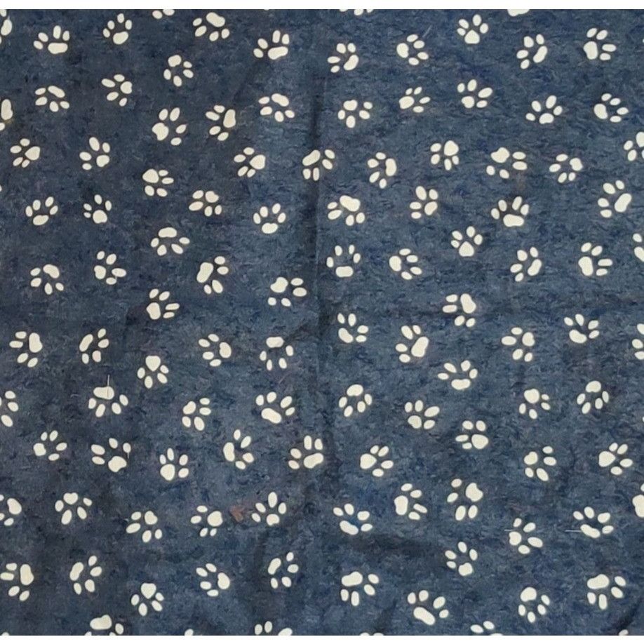 Vintage Womens Scarf Blue Paw Print Vintage Square Lightweight Novel Size ONE SIZE - 8 Thumbnail