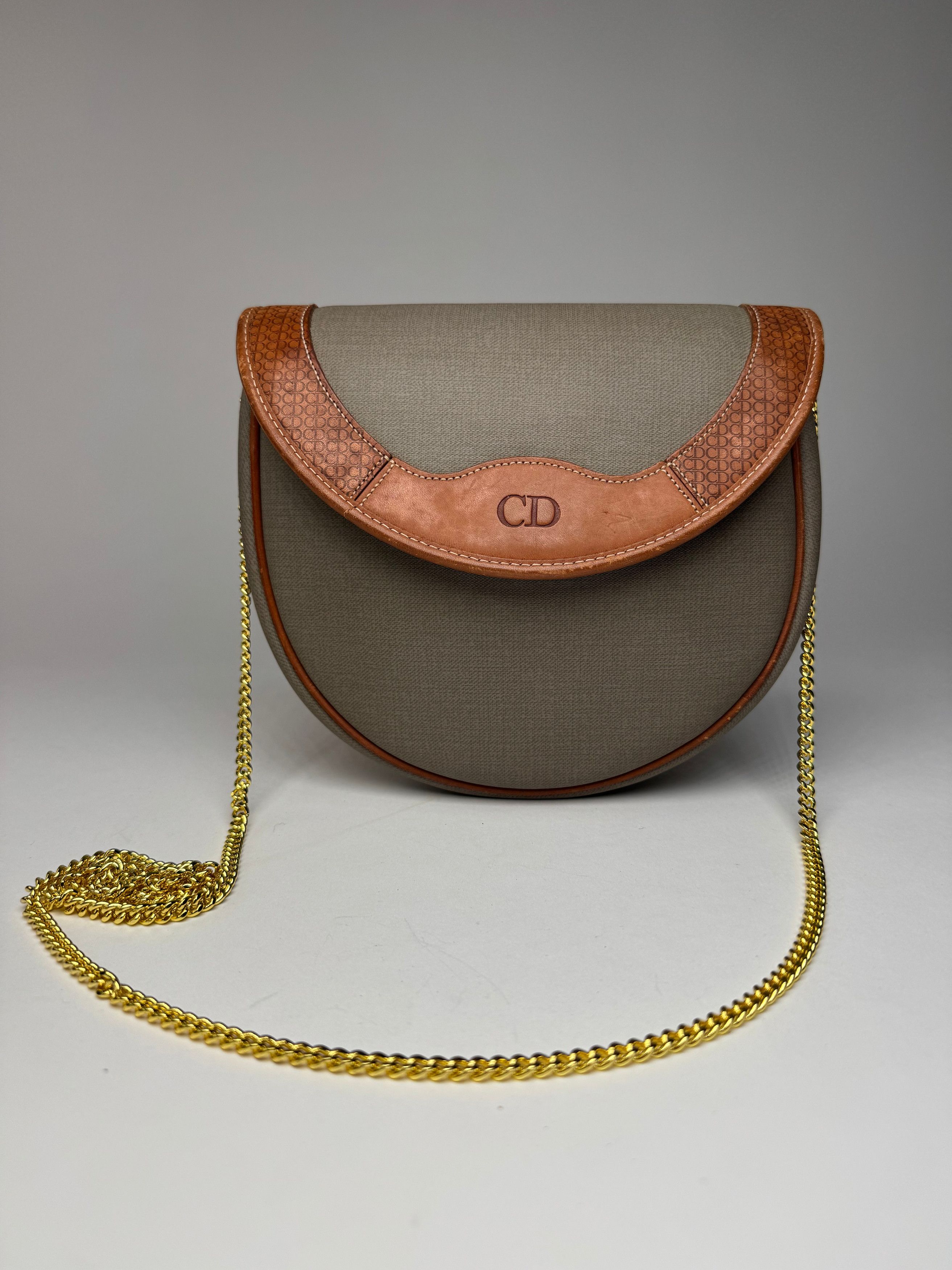Dior Vintage Leather Bag Grey Brown Size ONE SIZE - 1 Thumbnail
