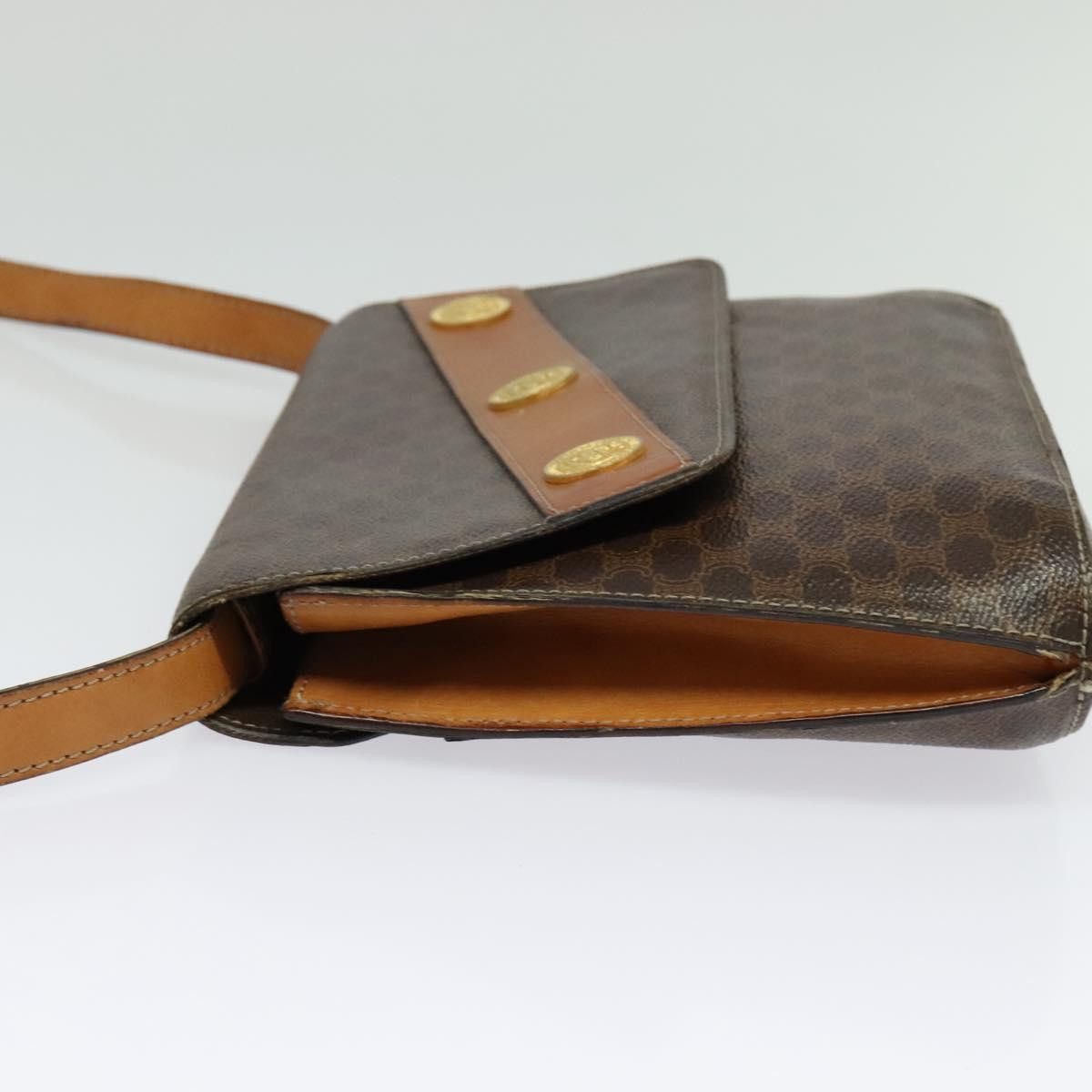 Celine CELINE Macadam Canvas Shoulder Bag Pvc Leather Brown Gold Size ONE SIZE - 4 Thumbnail
