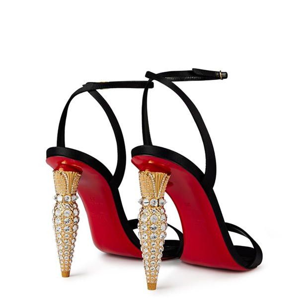 Christian Louboutin Lipstrass Queen 100mm Satin Sandals Size US 9 / IT 39 - 5 Thumbnail