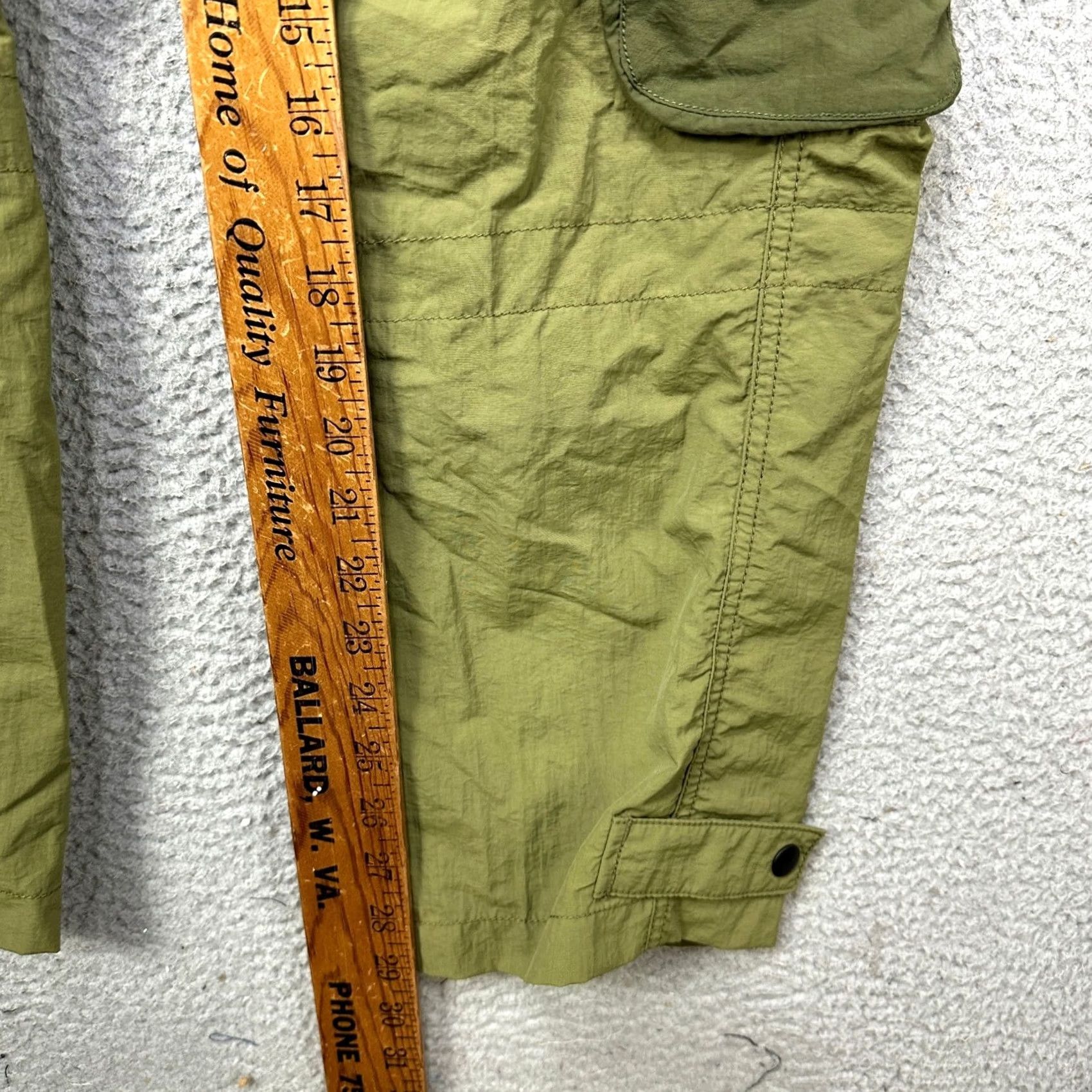 Vintage LCKR Cargo Pants Mens Medium Olive Green Nylon Pocket Drawstring Relaxed Fit EUC Size US 31 - 7 Thumbnail