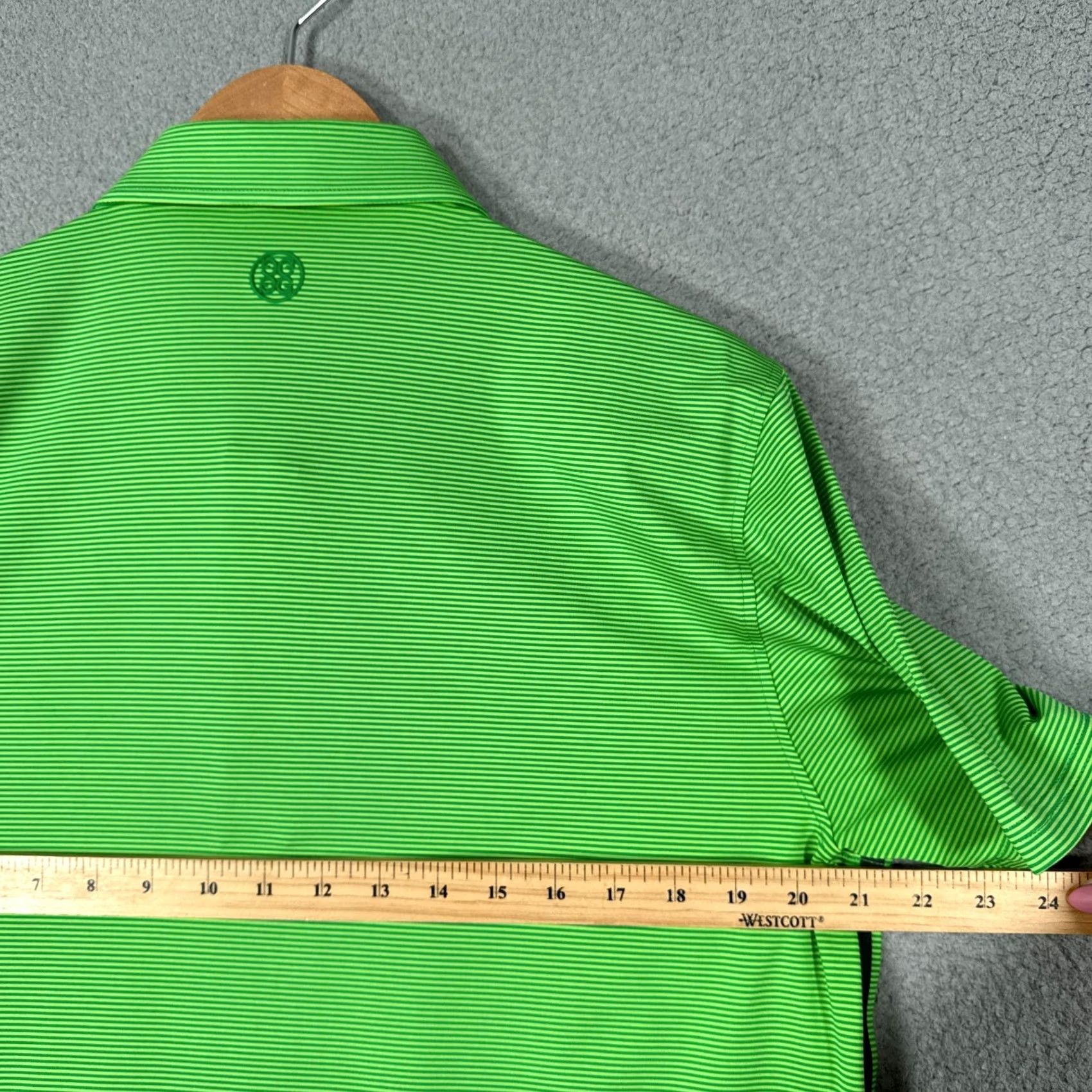 G/FORE G/FORE Polo Shirt Mens L Green Feeder Striped Golf Performance Top Size US L / EU 52-54 / 3 - 7 Thumbnail