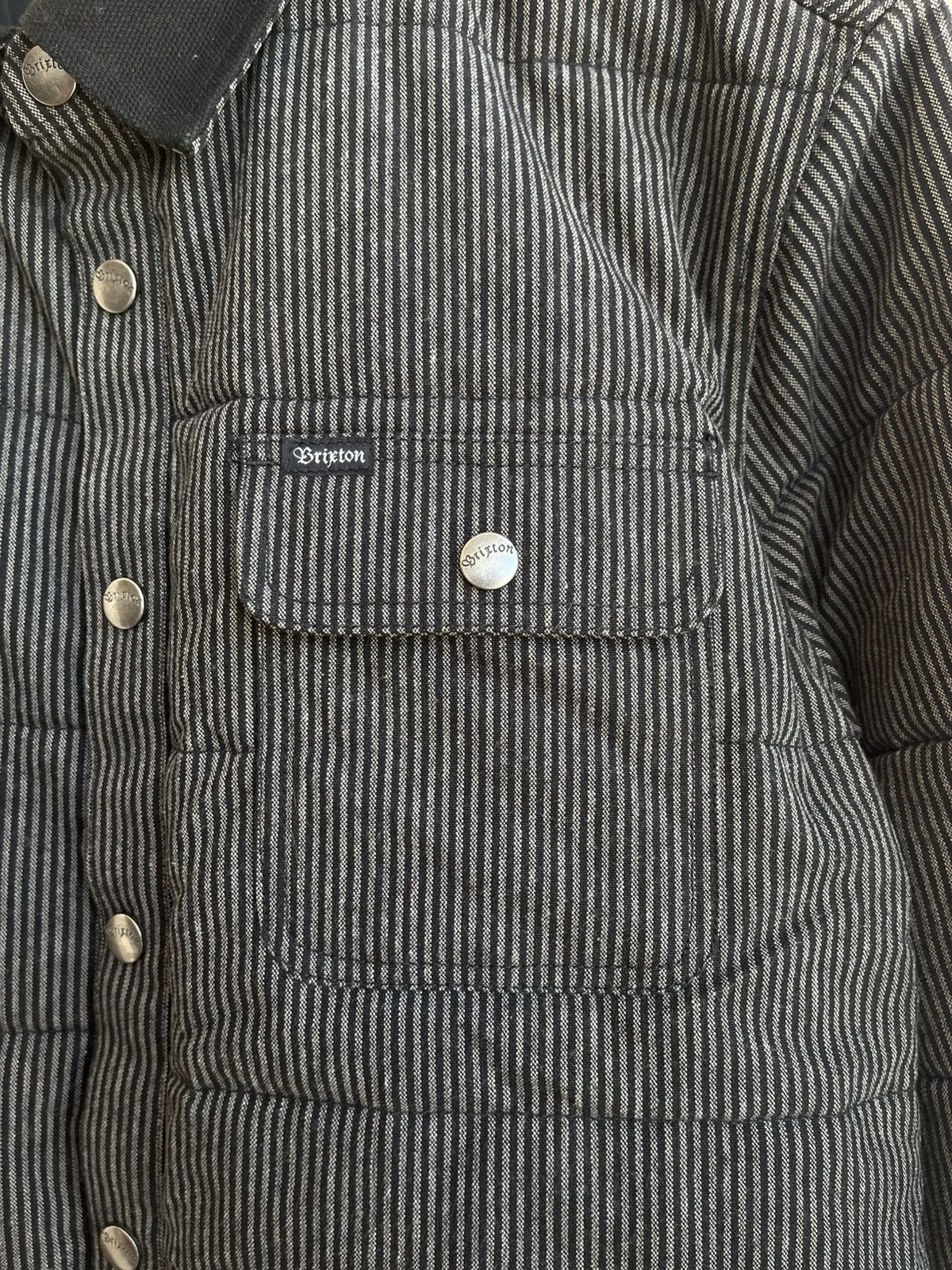 Brixton Brixton Cass Canvas Collar Striped Quilted Jacket Black Grey Size US M / EU 48-50 / 2 - 9 Thumbnail