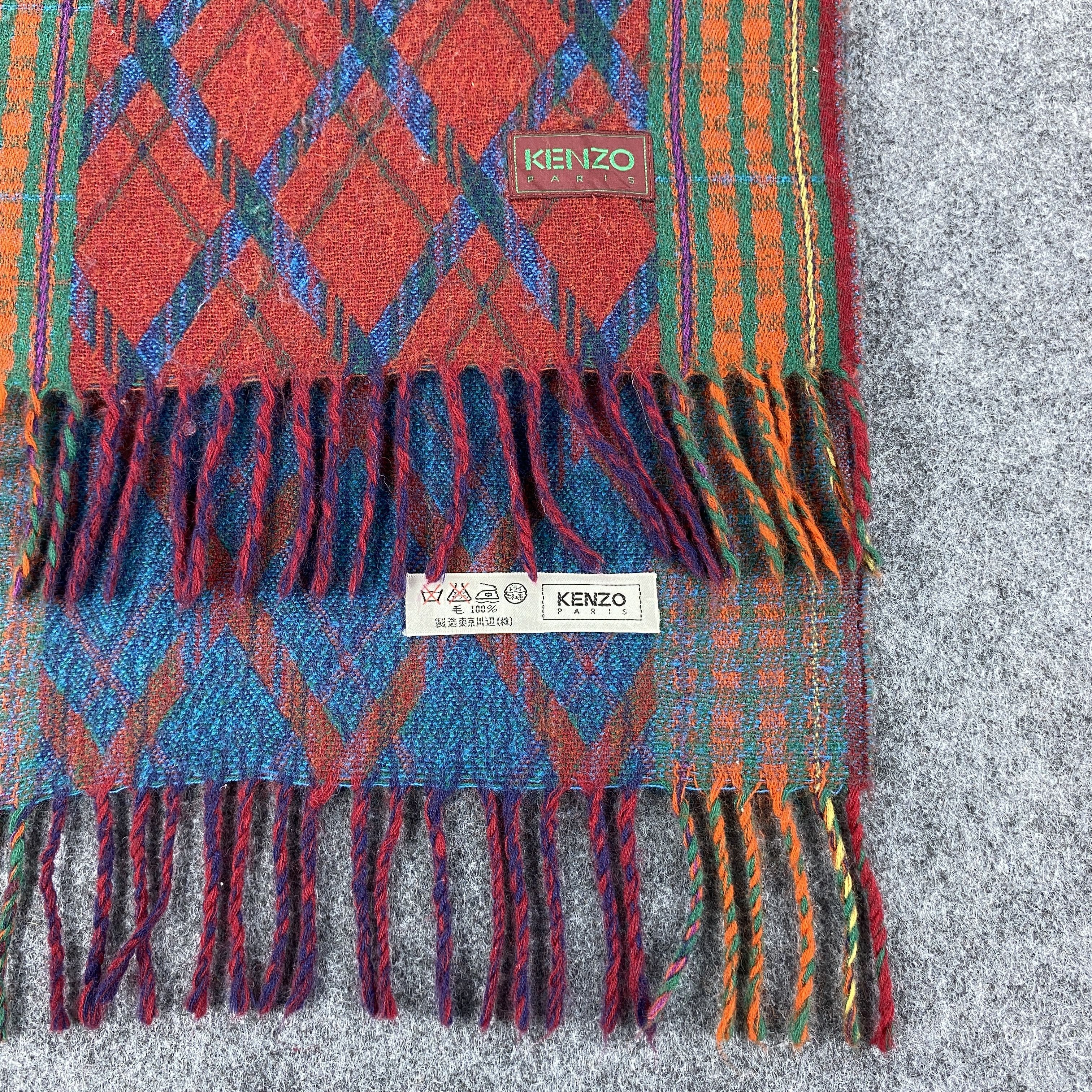 Designer × Kenzo × Vintage GF10443 Kenzo Scarf Neck Wear Muffler Nova Check Size ONE SIZE - 3 Thumbnail