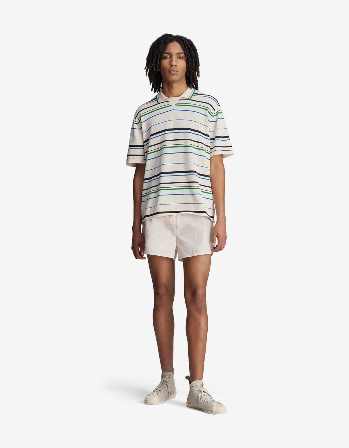 Adidas Wales Bonner x Adidas Wonder White Stripe Knit Polo Shirt Size US L / EU 52-54 / 3 - 8 Thumbnail