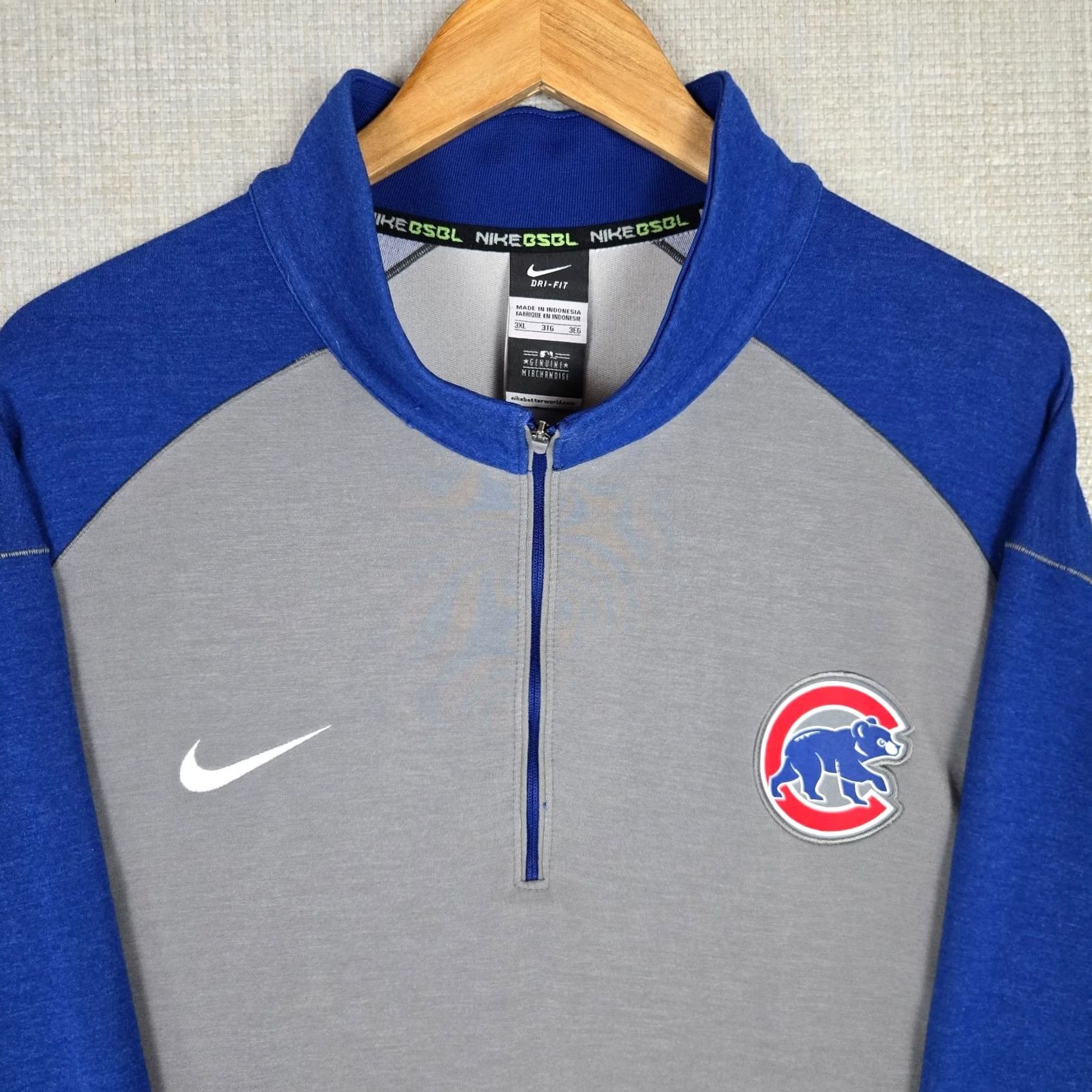Nike Nike DRI-FIT Chicago Cubs 1/4 Zip Pullover Long Sleeve Shirt Mens 3XL Gray Size US L / EU 52-54 / 3 - 2 Thumbnail