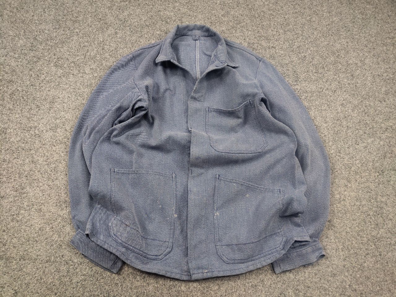Vintage Vintage 70's German Work Sanfor Hickory Faded Chore Jacket Size US L / EU 52-54 / 3 - 2 Thumbnail