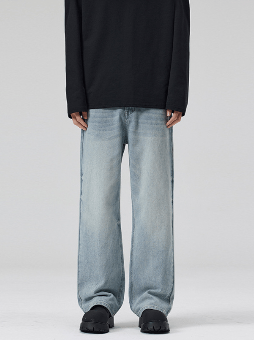 Japanese Brand × Jean American trendy cleanfit washed light blue high street jeans Size US 32 / EU 48 - 1 Thumbnail