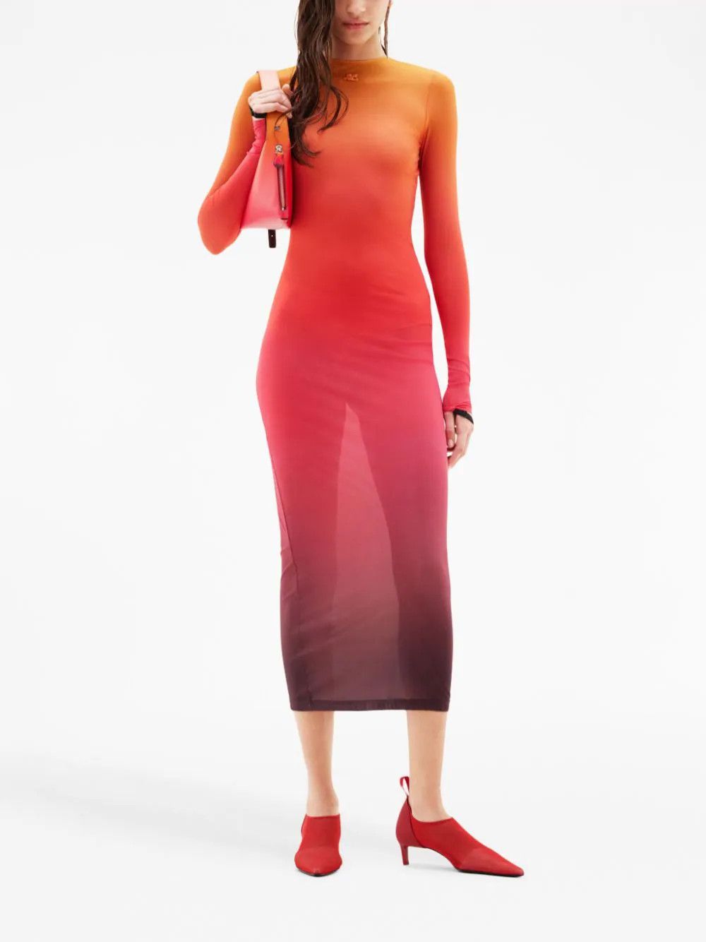 Courreges o1mle0824 Second Skin Dress Gradient Sunset in Multicolor Size L / US 10 / IT 46 - 3 Thumbnail